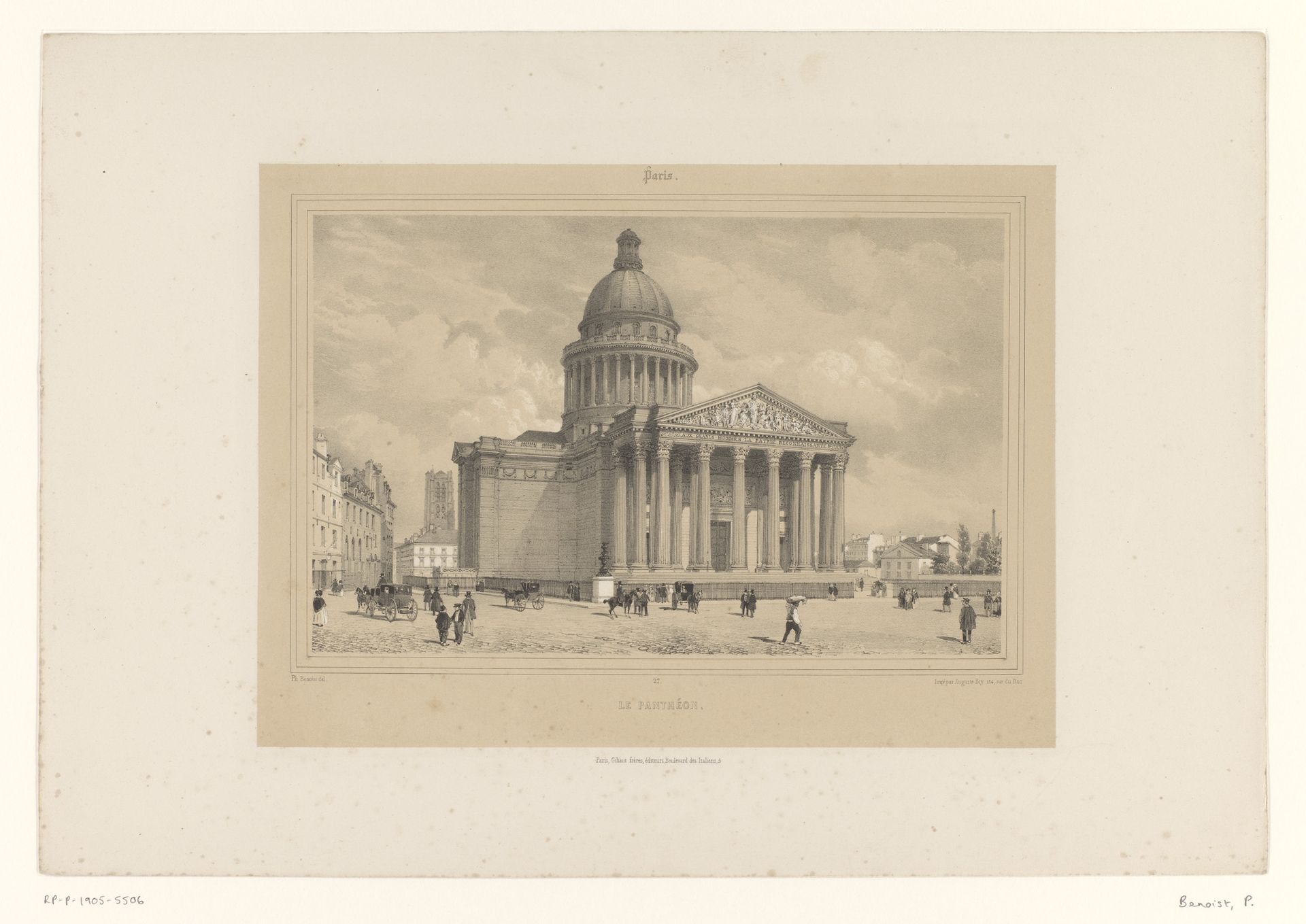 Zicht op het Panthéon in Parijs by Philippe Benoist