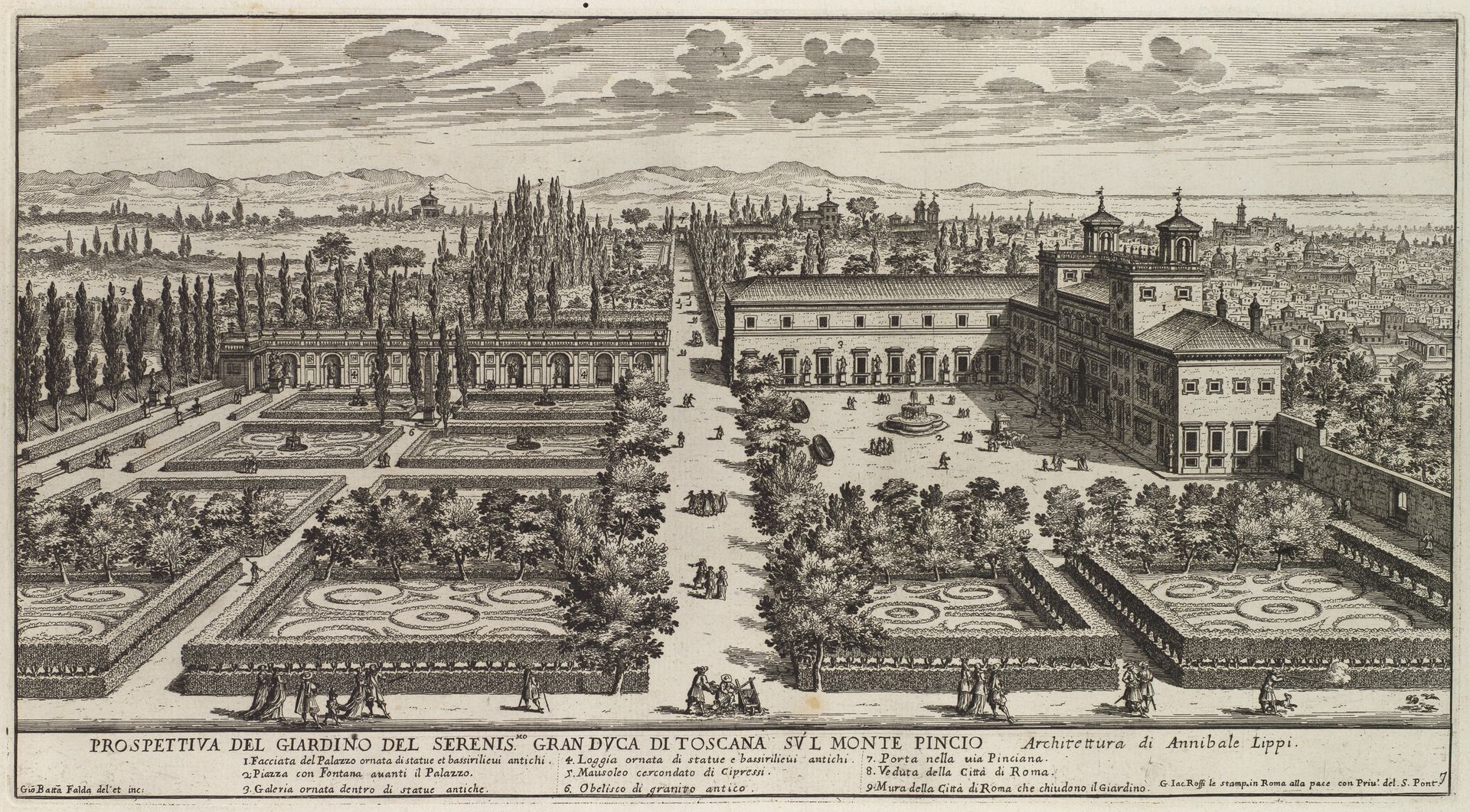 View of the Villa Medici by Giovanni Battista Falda