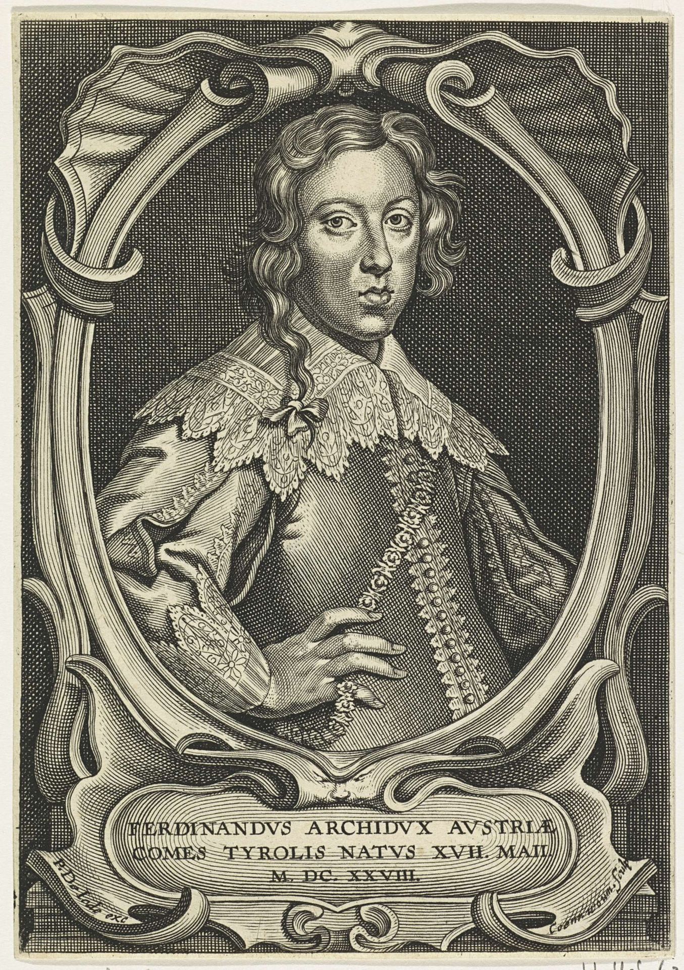 Portret van Ferdinand van Oostenrijk, landvoogd der zuidelijke Nederlanden by Coenraet Waumans