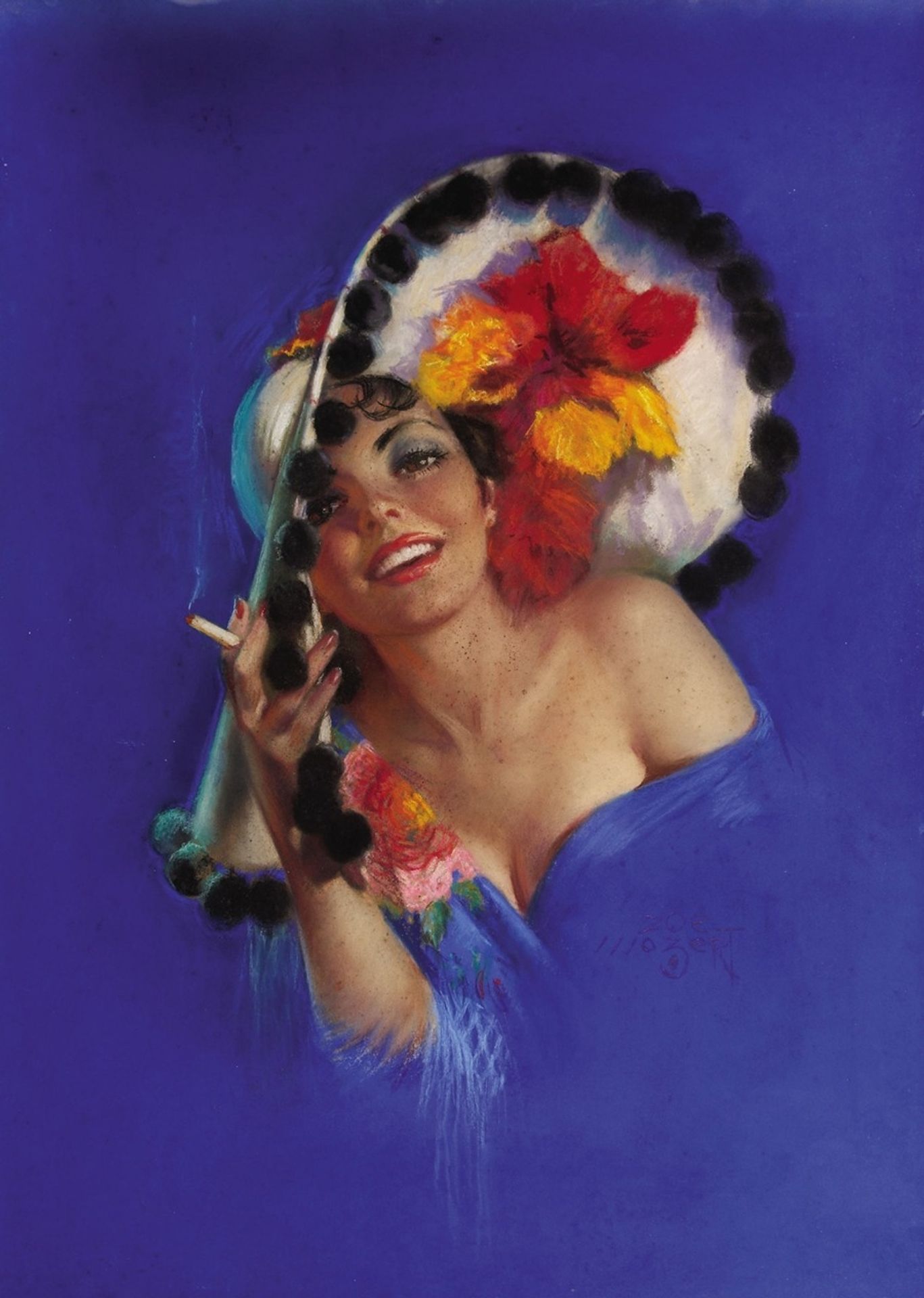 Original pin up illustration by Zoe Mozert