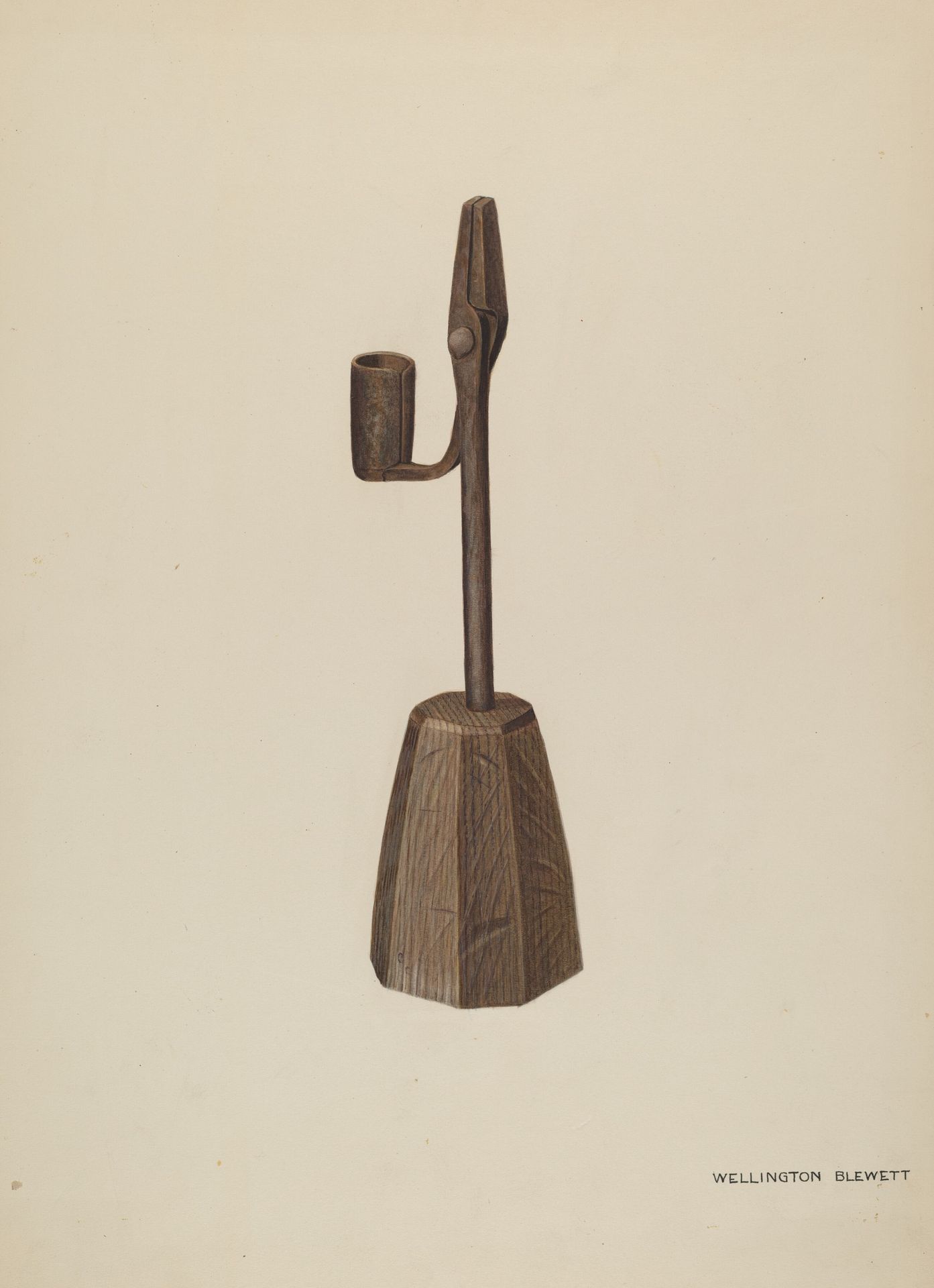 Rush Holder with Candle Socket by Wellington Blewett
