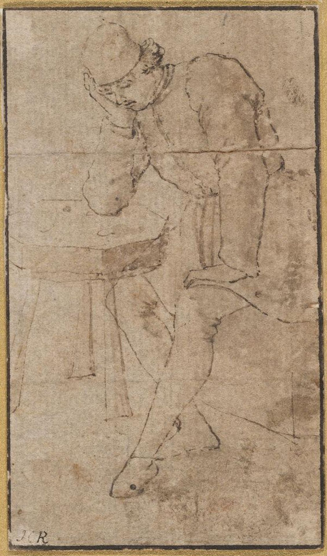 Study of a Seated Young Man by Maso Finiguerra