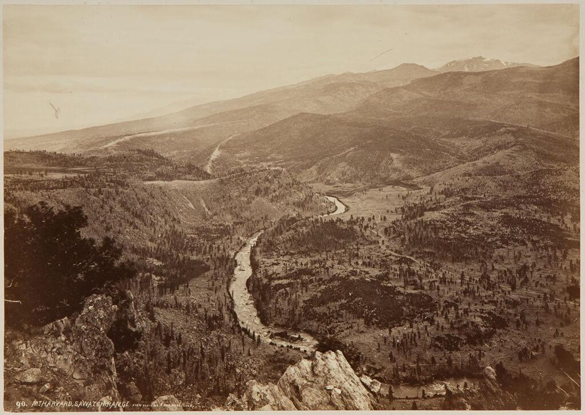 Mt. Harvard, Sawatch Range, View South on Arkansas River by William Henry Jackson