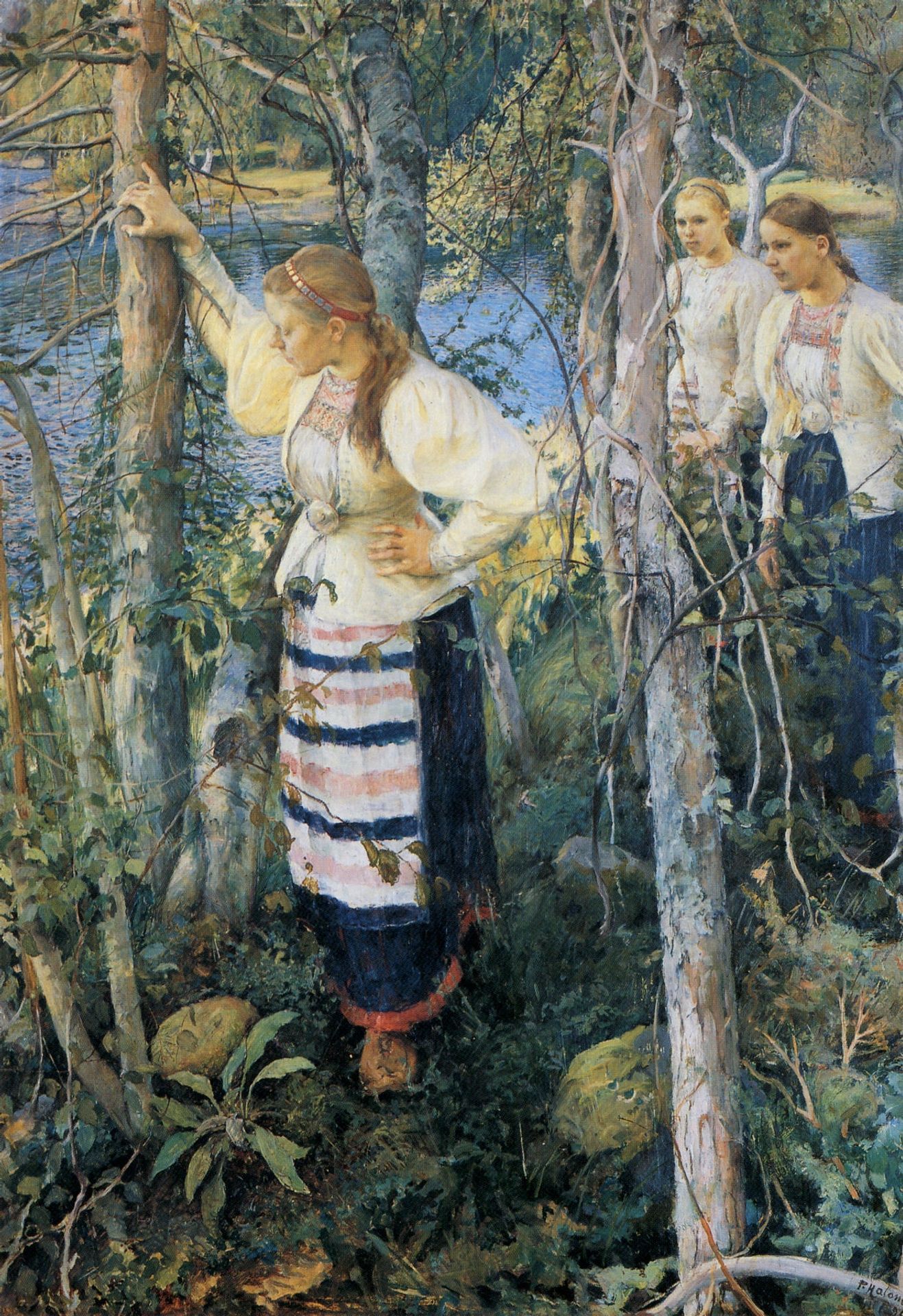 Neiet niemien nenissä by Pekka Halonen