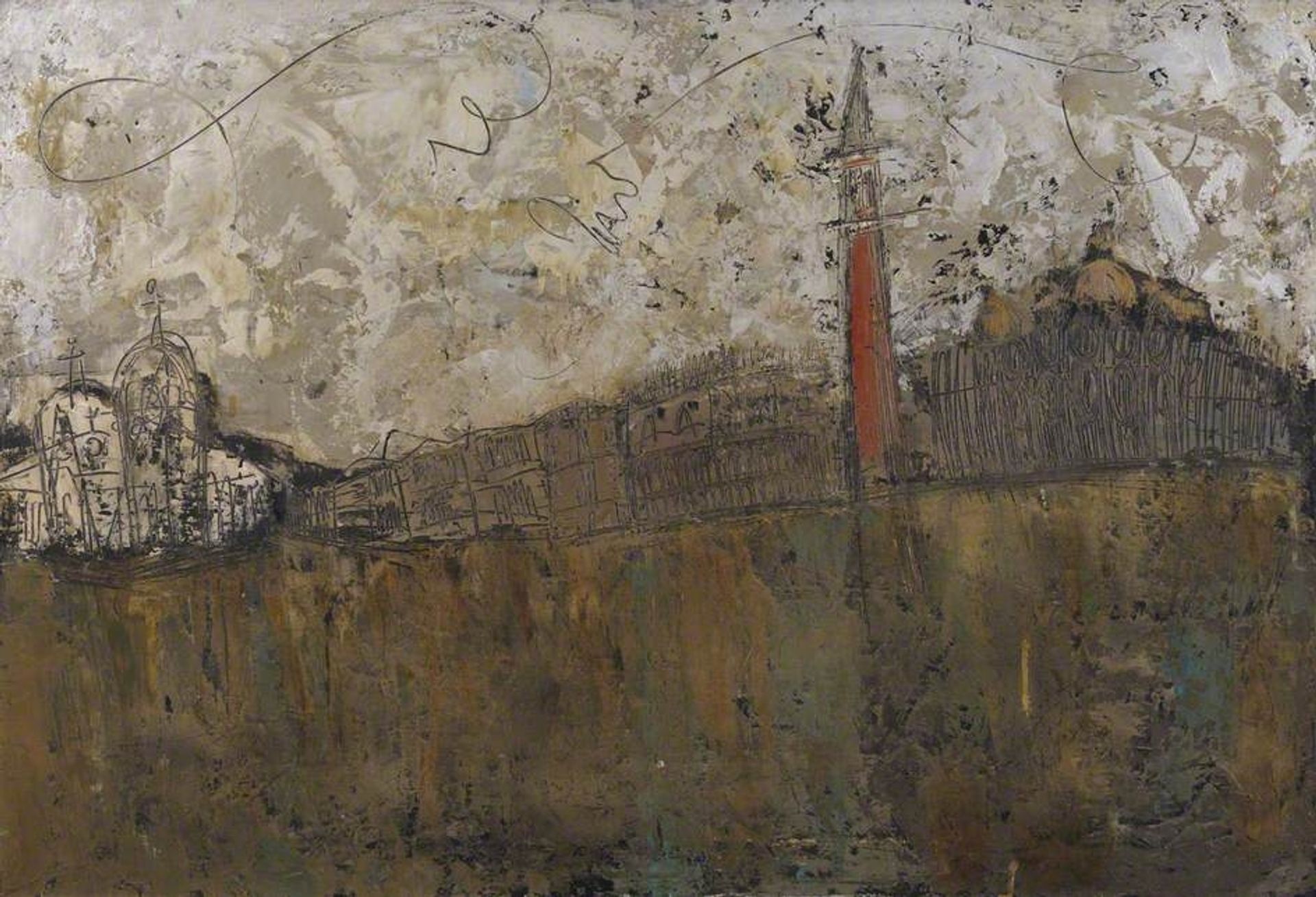Canal, Venice (Venice from the Giudecca) by William Congdon