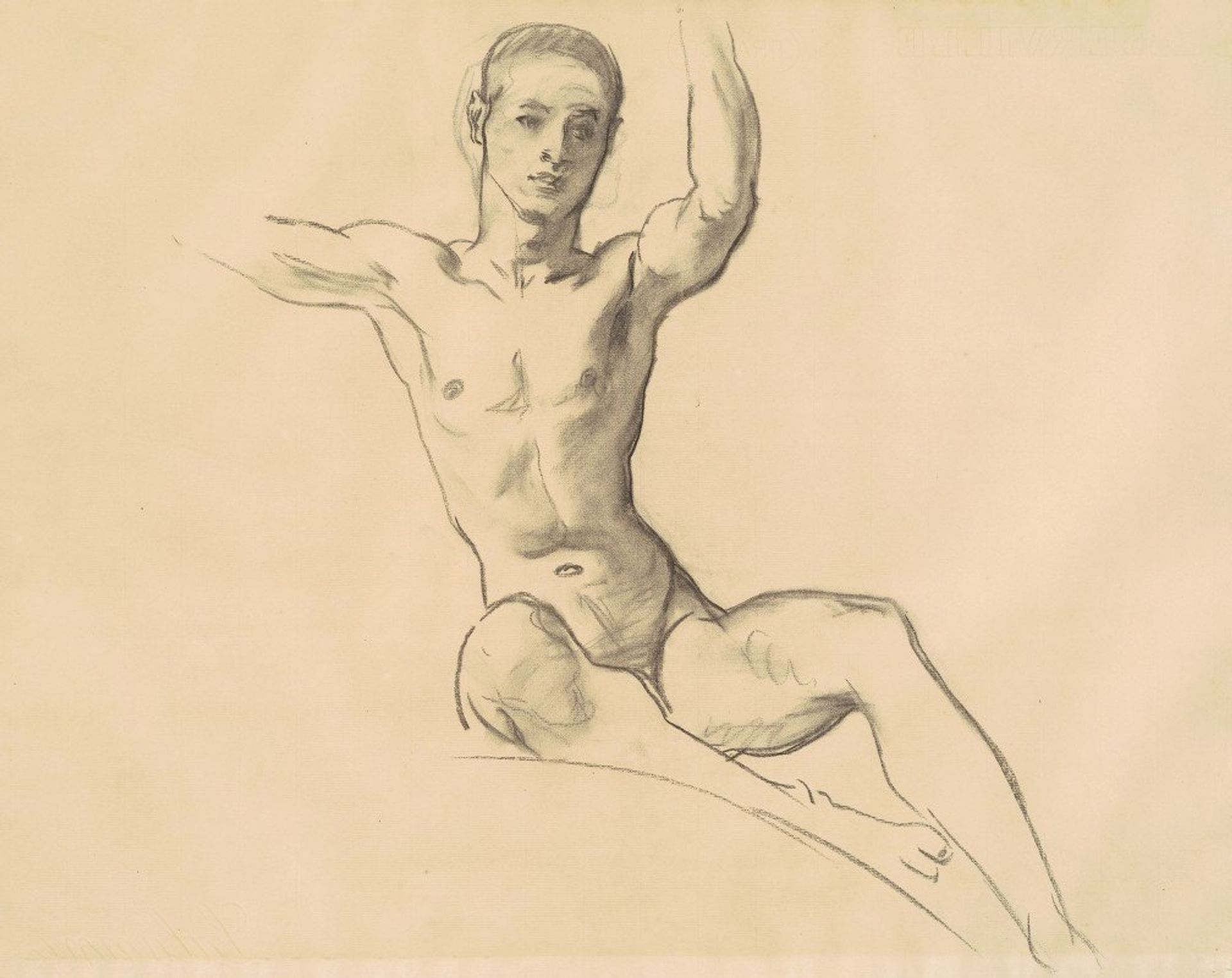 Study for Figure above ‘Music’ II by John Singer Sargent