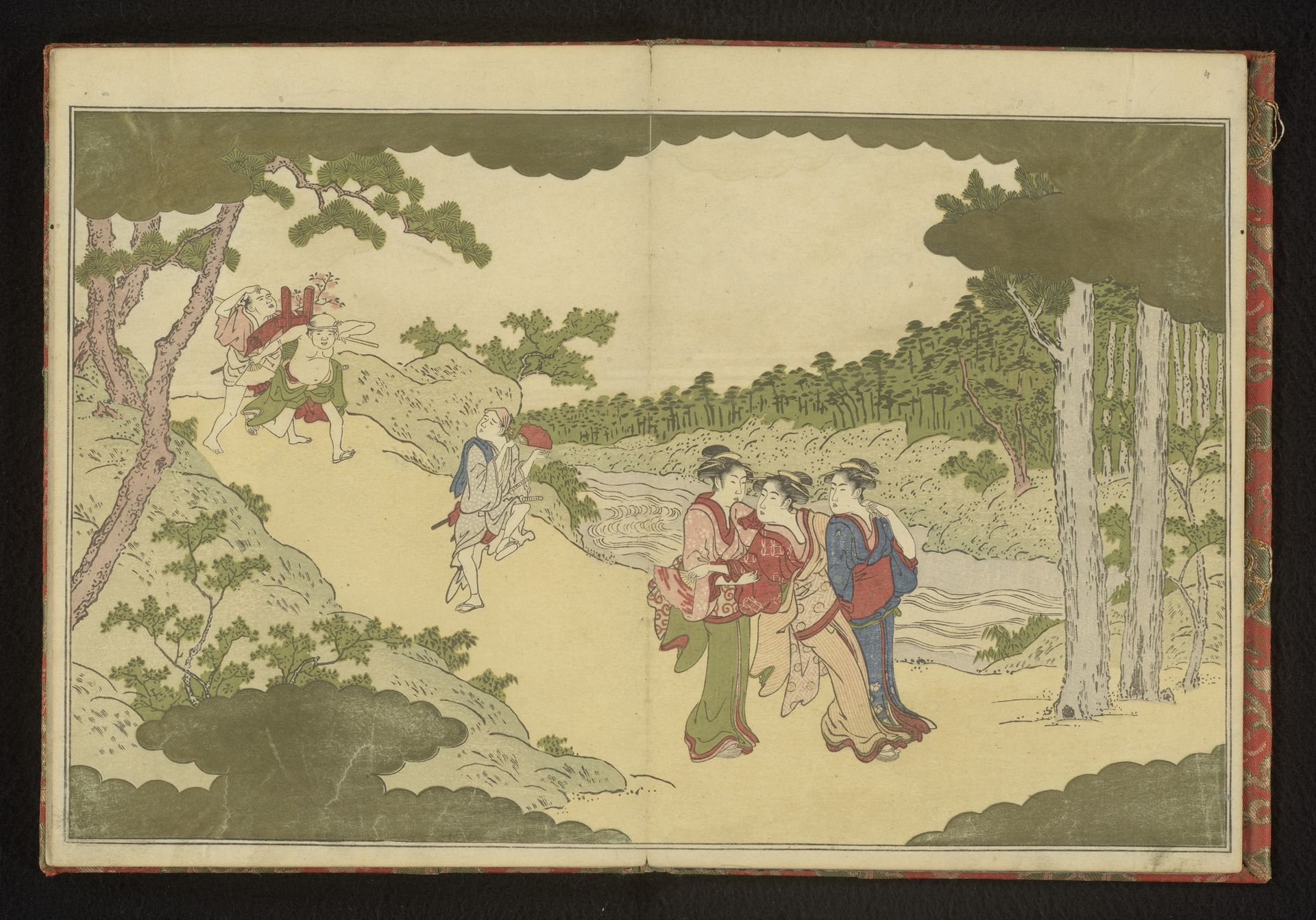 People returning from a flower-viewing party by Kitagawa Utamaro