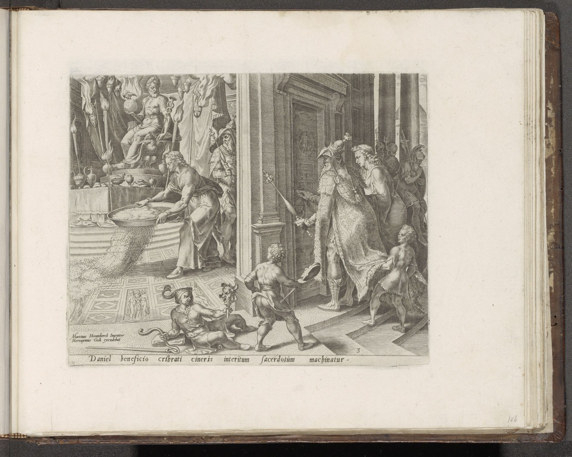 Daniël strooit as op de tempelvloer by Philips Galle