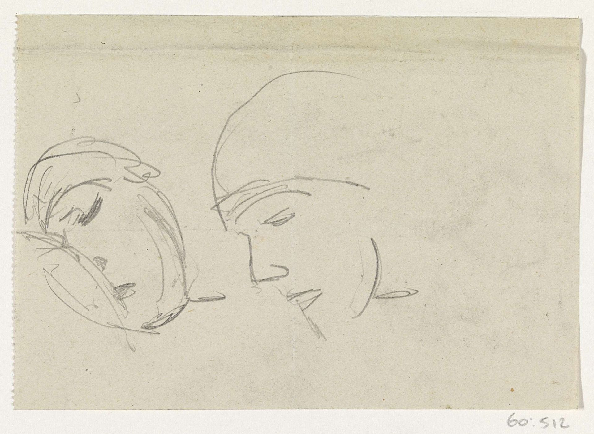 Twee vrouwenhoofden by Leo Gestel