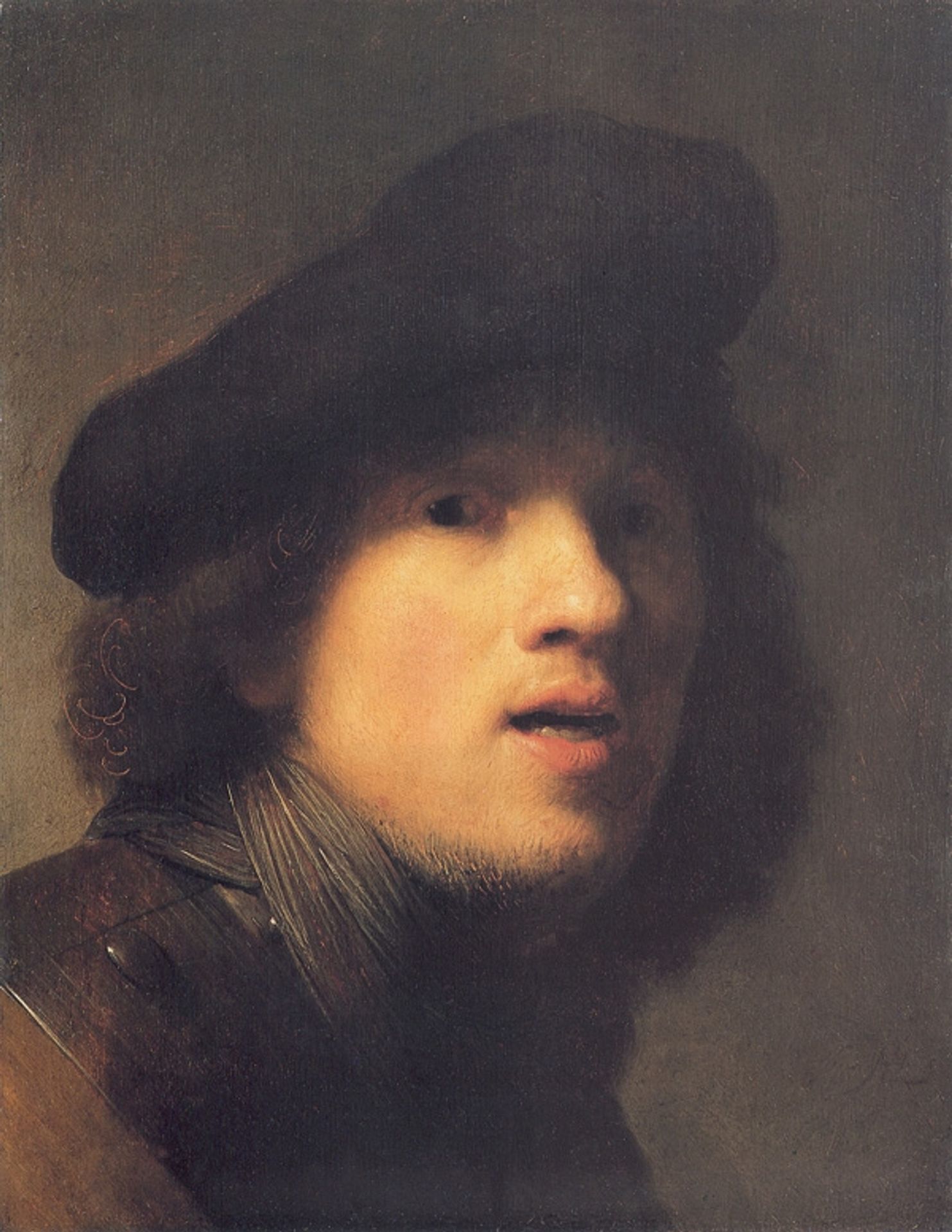 Self-portrait with Gorget and Beret by Rembrandt van Rijn