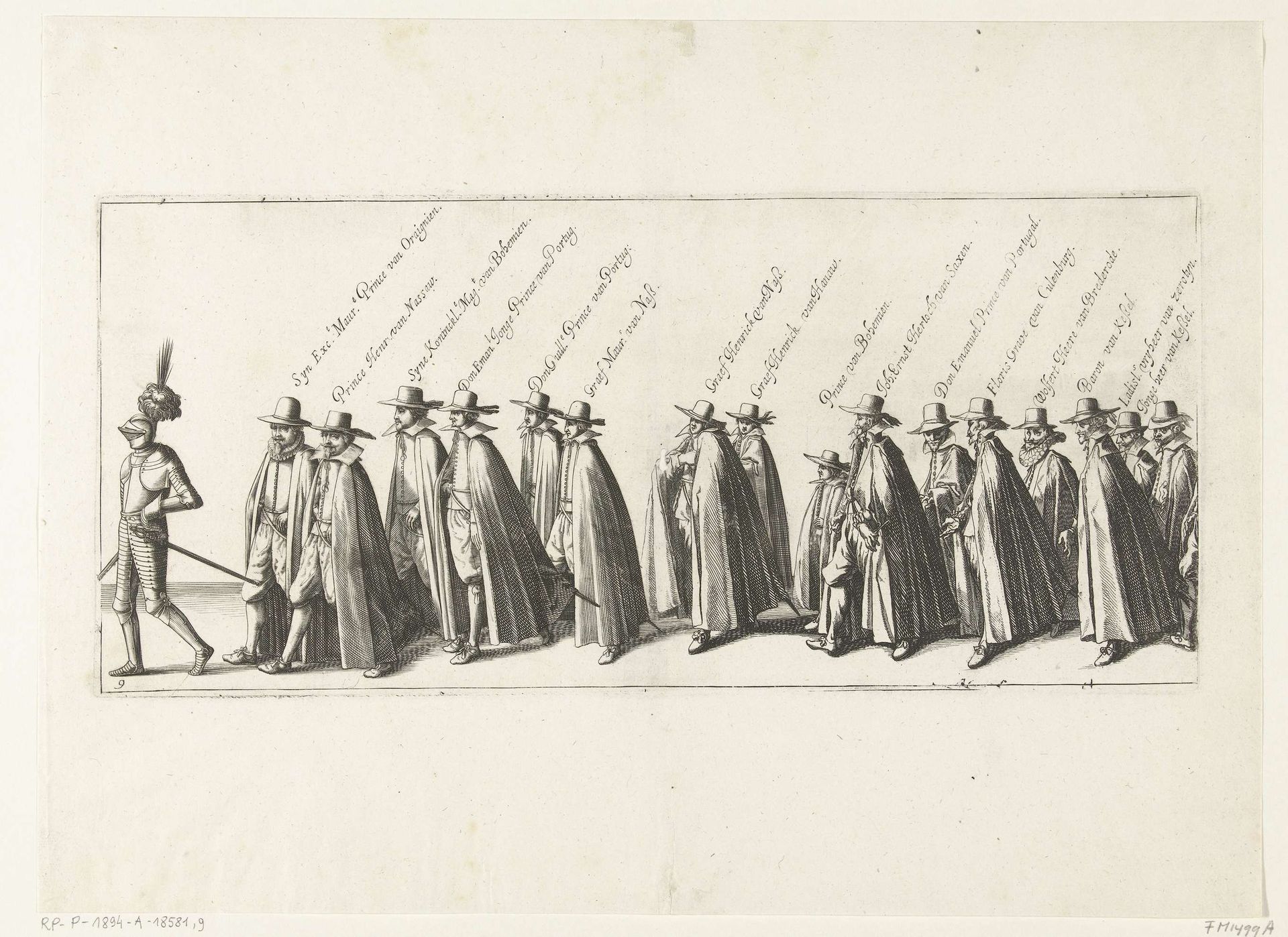 De begrafenisstoet (plaat 9), 1623 by Anonymous