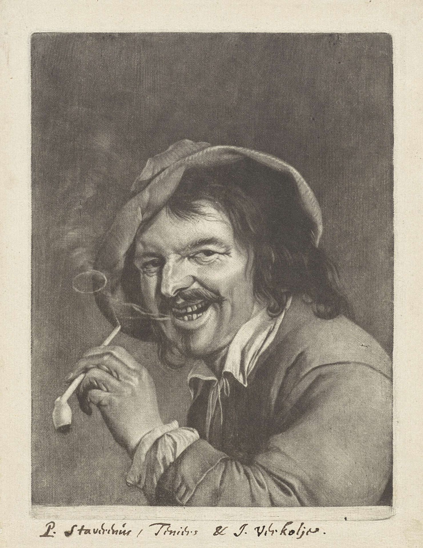 Man met een pijp (de Reuk) by Jan Verkolje, I