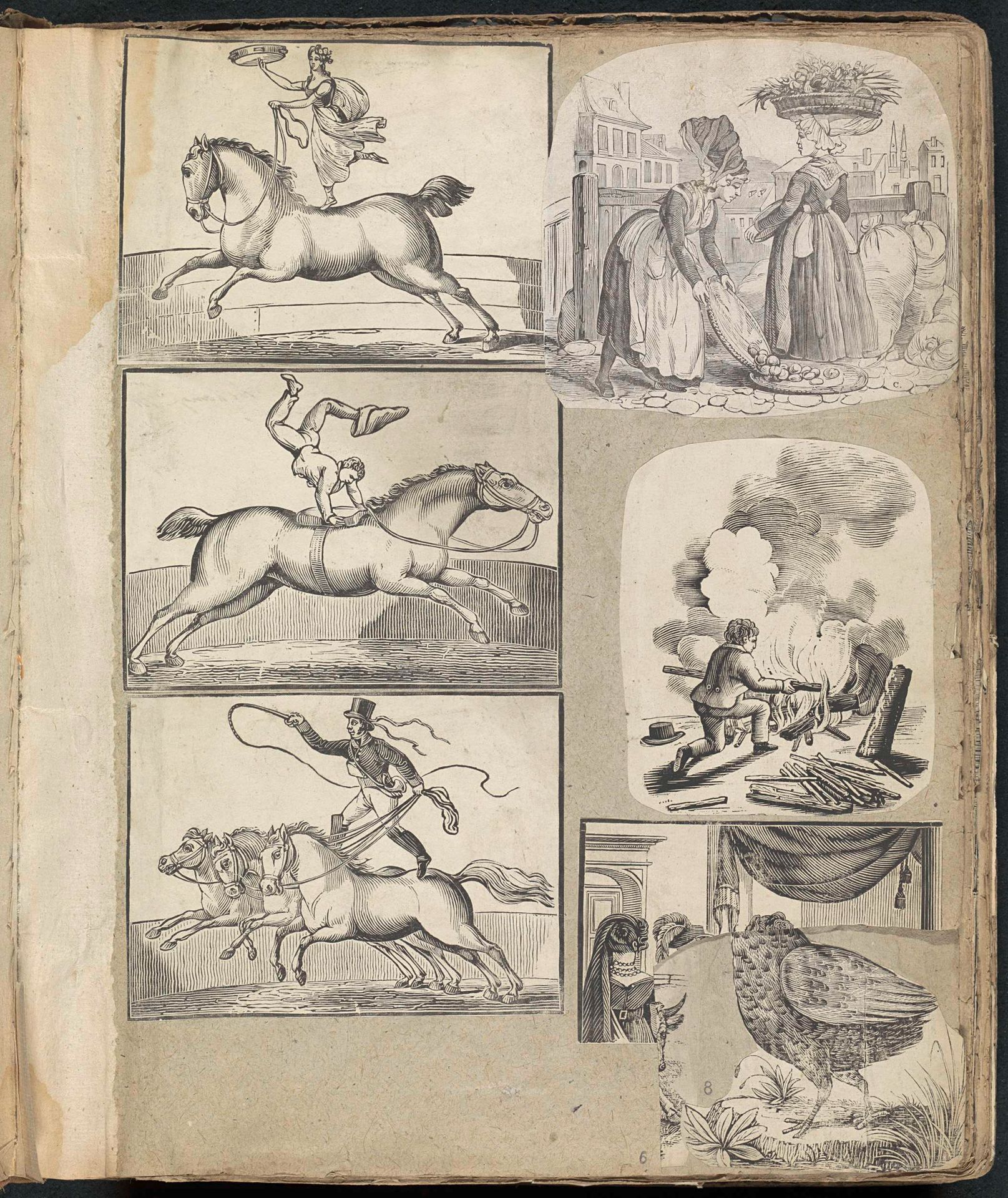 Albumblad met diverse voorstellingen by Alexander Cranendoncq