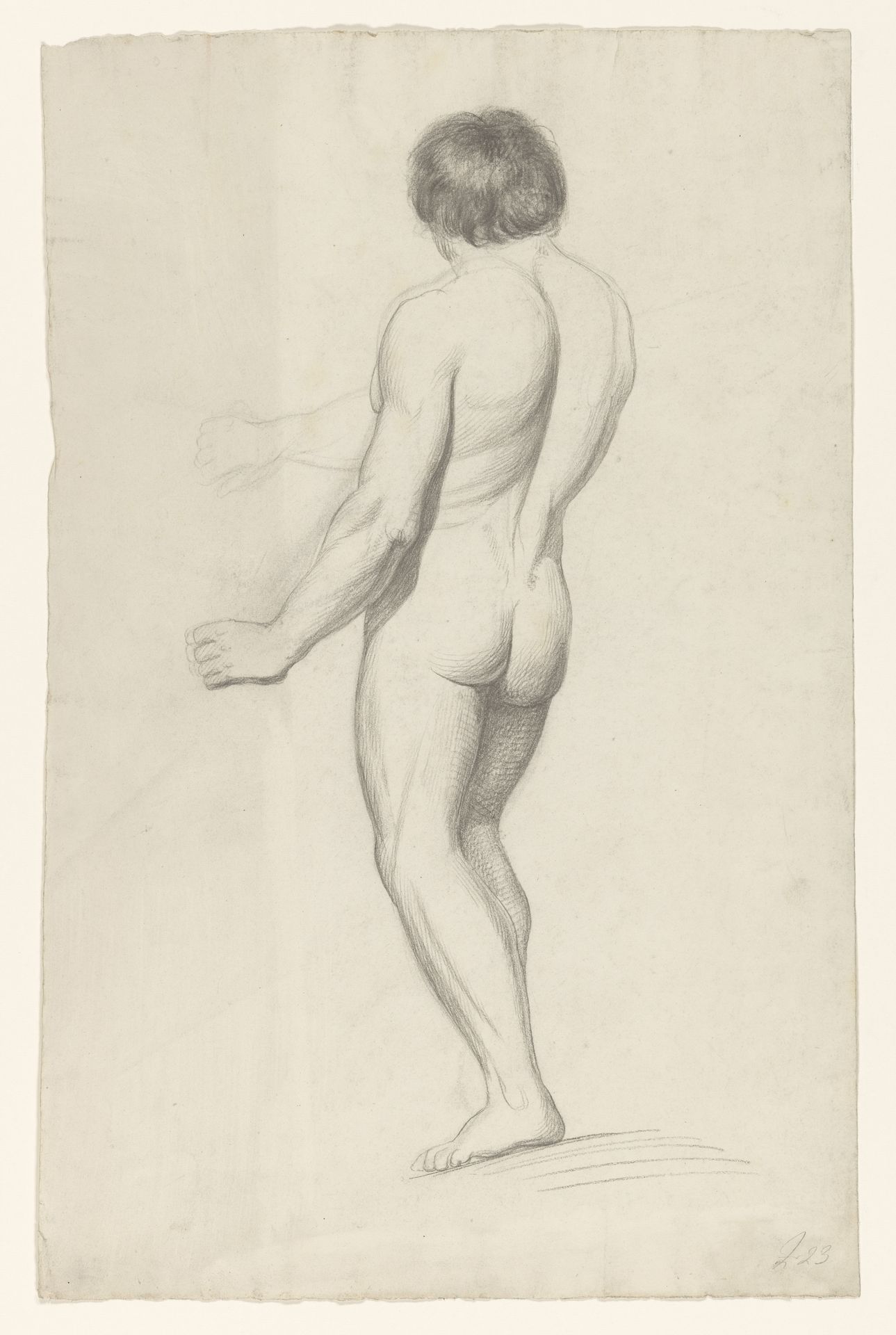 Staand mannelijk naakt, op de rug gezien by Alexander Cranendoncq