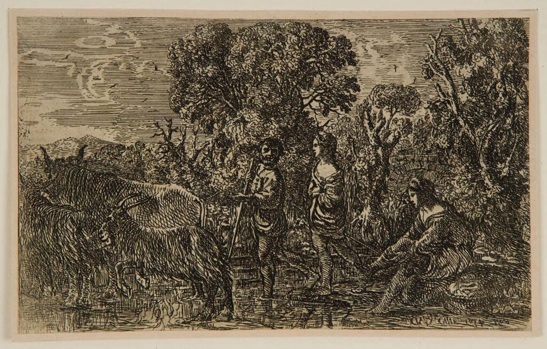 Shepherds and Cattle Crossing a Brook by Claude Lorrain