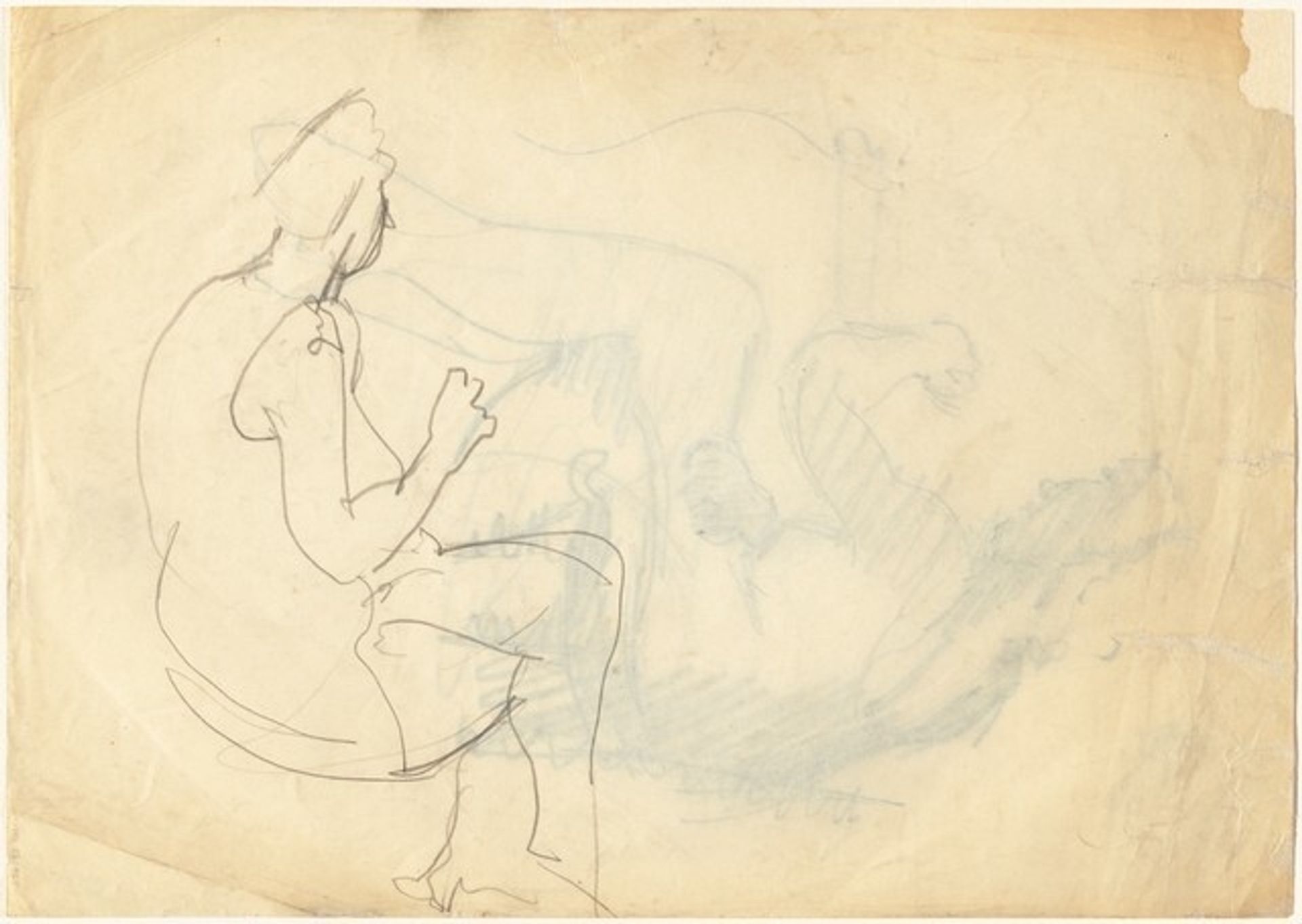 Seated Woman with Crossed Legs [verso] by Mark Rothko