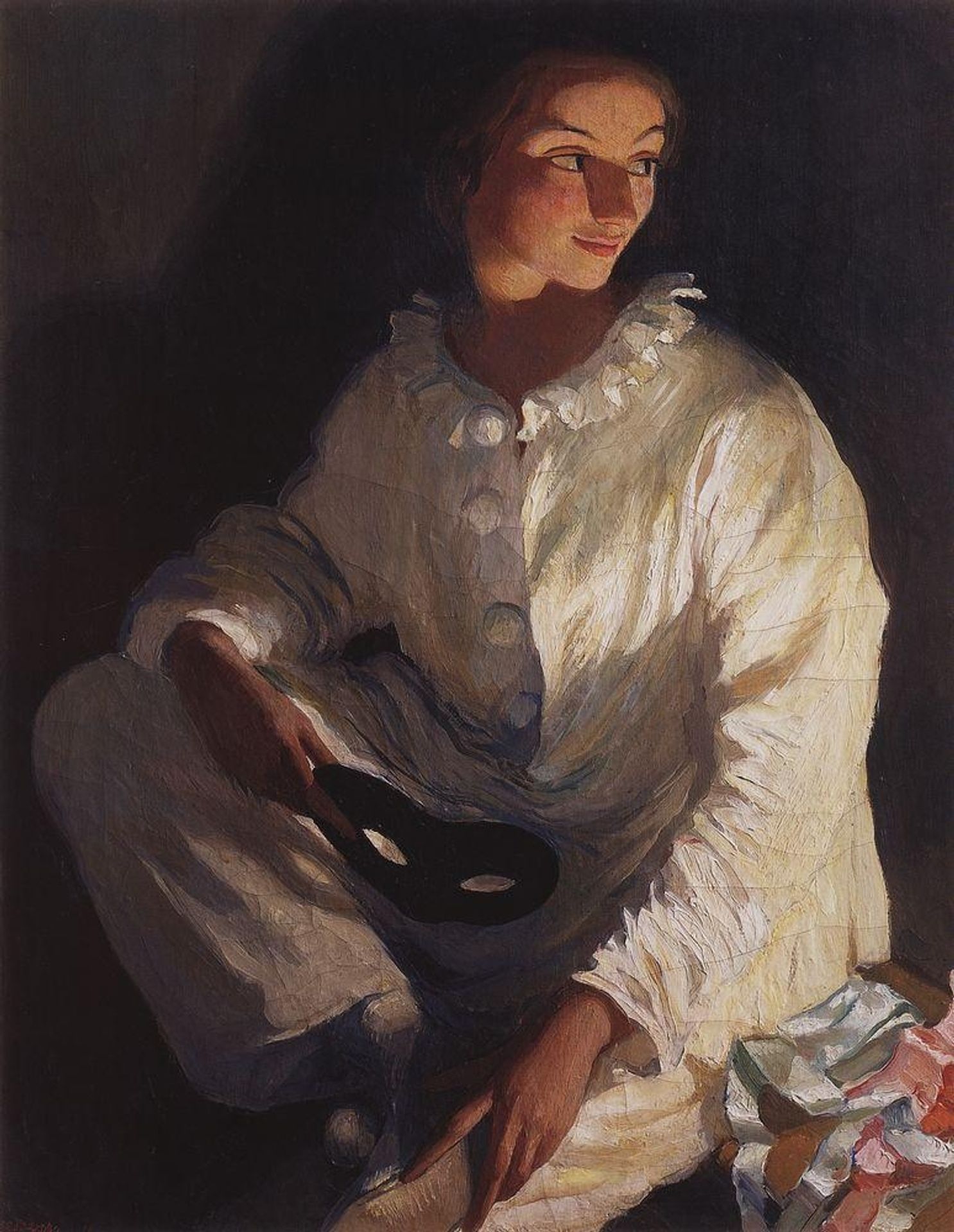 Pierrot (Self portrait in the costume of Pierrot) by Zinaida Serebriakova