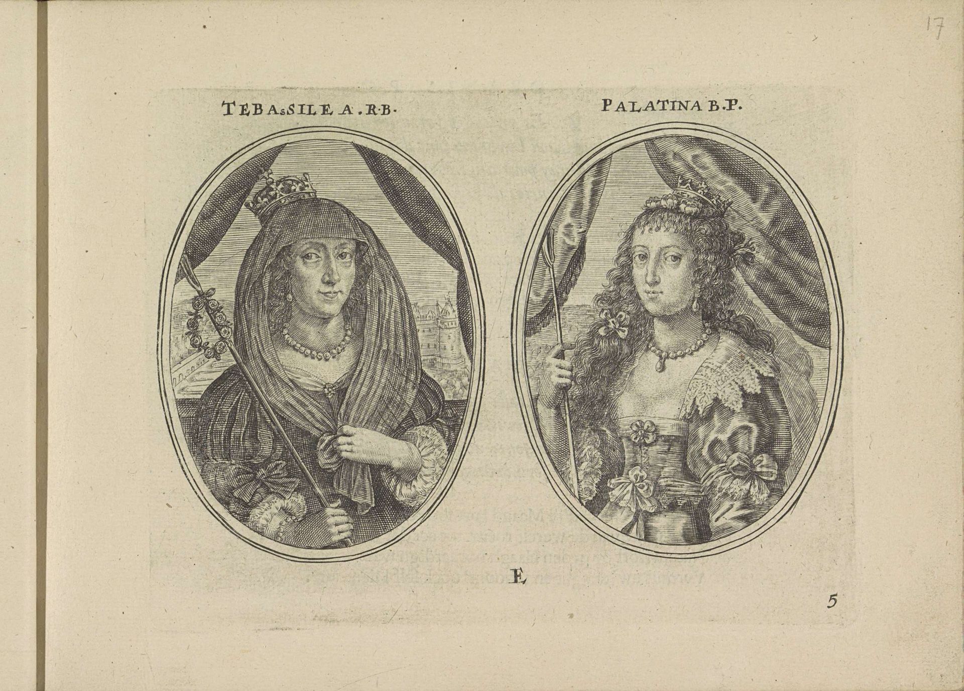 Portretten van Elisabeth Stuart en Louisa Juliana, beiden als herderin by Crispijn van de (II) Passe