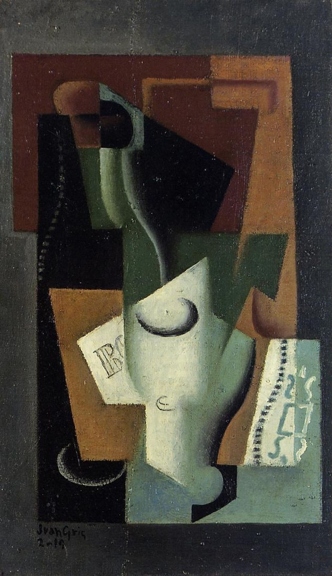 Glass and Bottle by Juan Gris