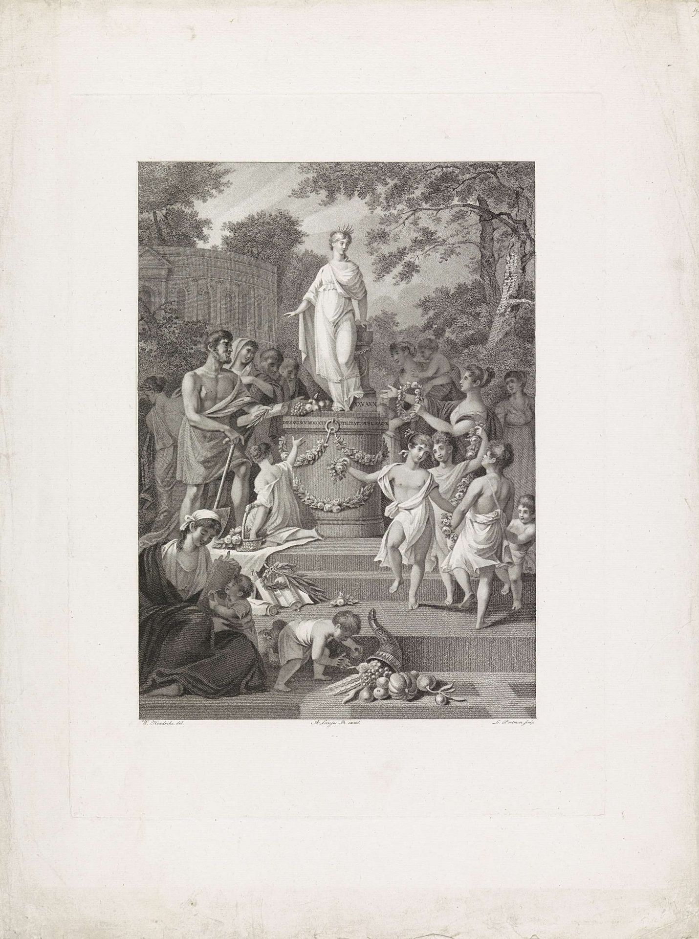 Allegorie op het 25-jarig bestaan van het Maatschappij tot Nut van 't Algemeen, 1809 by Ludwig Gottlieb Portman