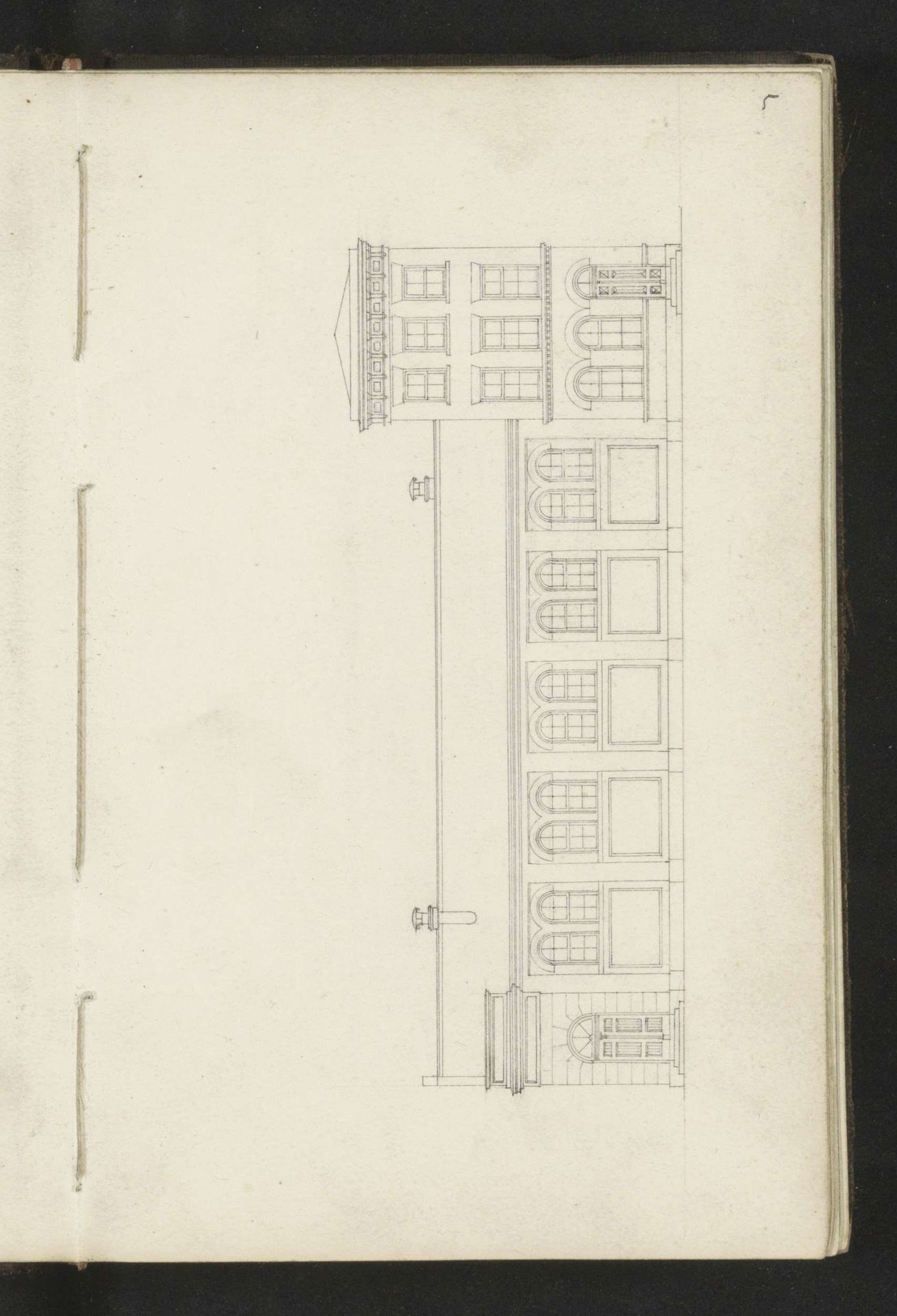 Opstand van een gebouw met neoclassicistische gevel by Willem Springer jr.