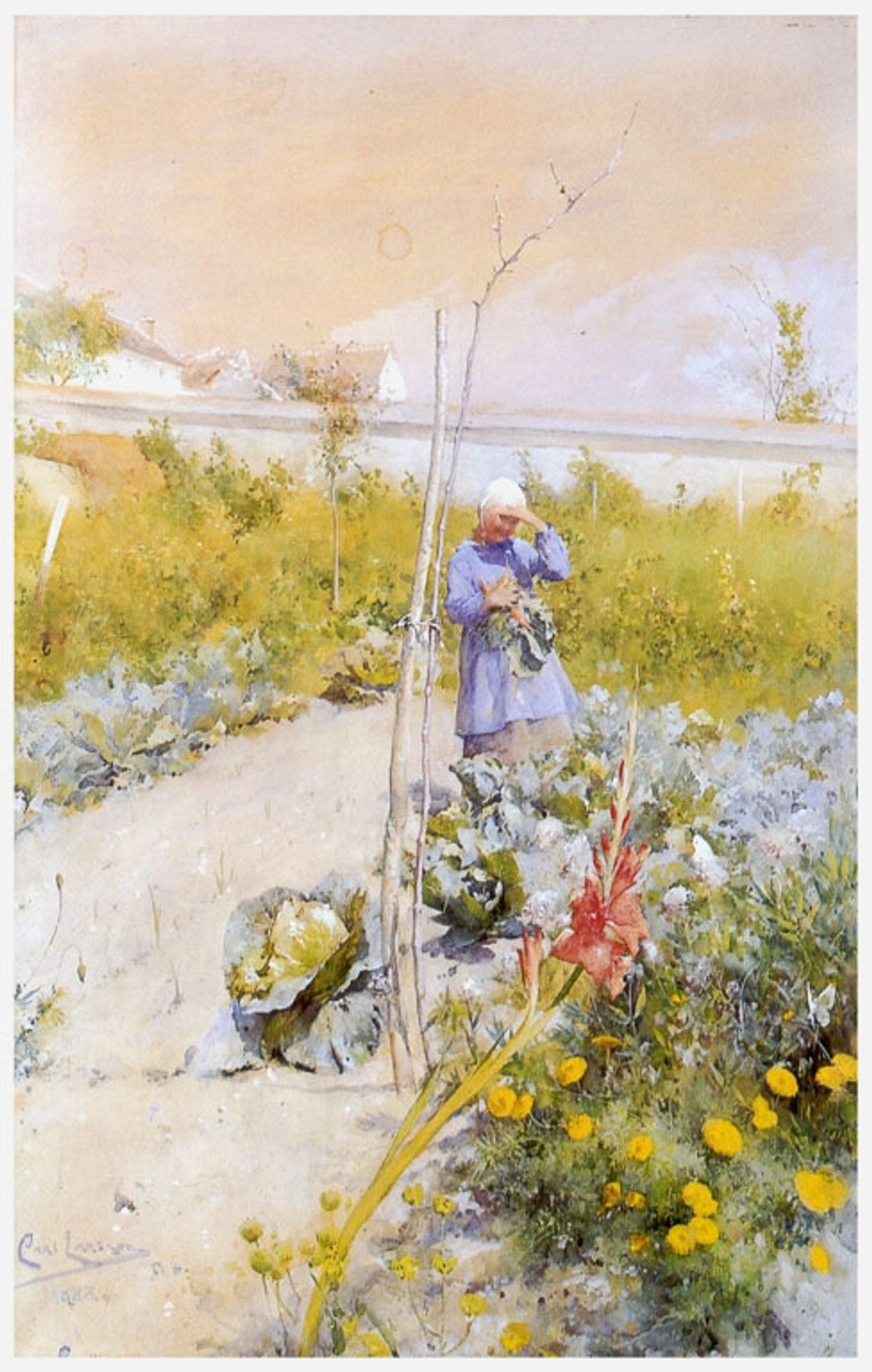 In the Kitchen Garden by Carl Larsson