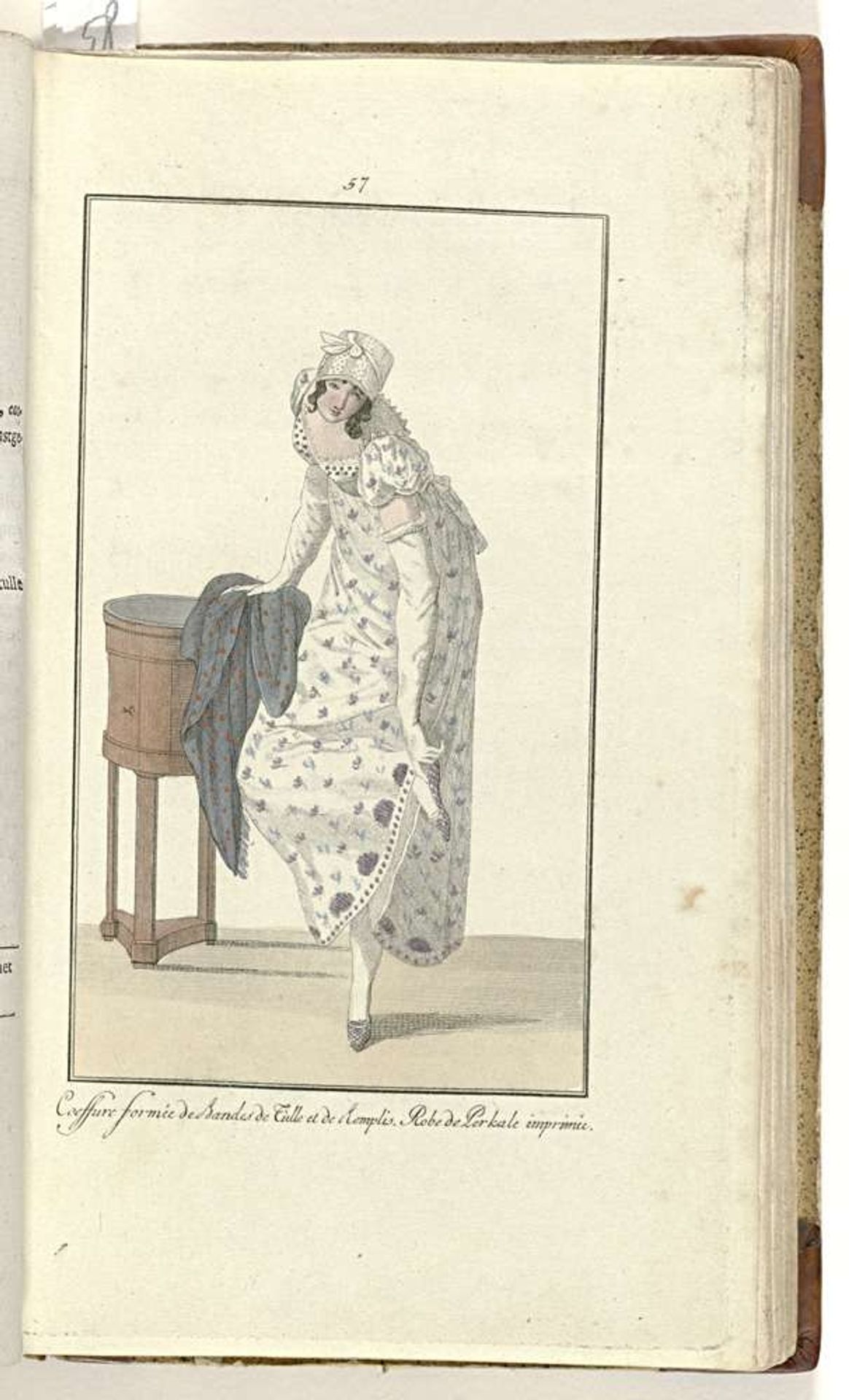 Elegantia, of tijdschrift van mode, luxe en smaak voor dames, September 1808, No. 57 : Coeffure formée de Bandes de Tulle... by Anonymous