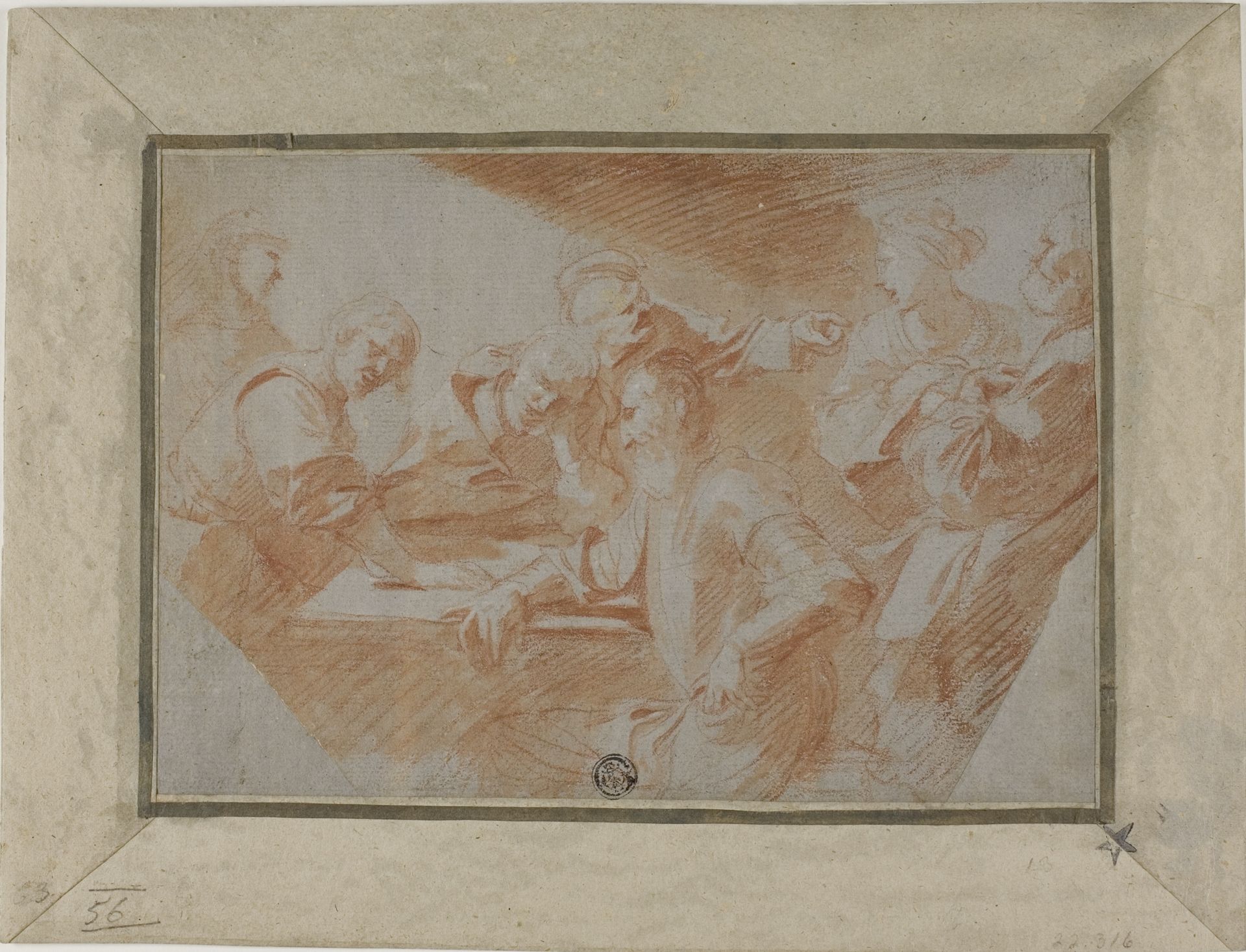 Group of Figures Around Table by Sebastien Bourdon