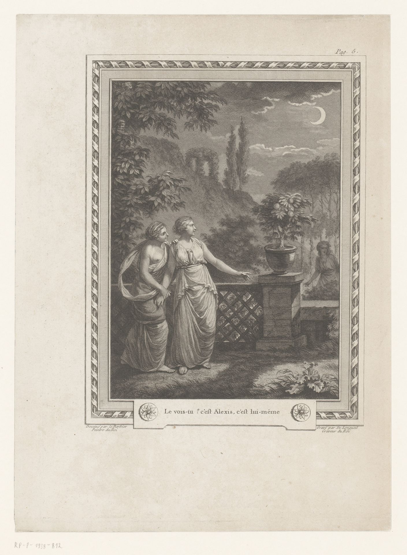 Twee vrouwen in een tuin by Joseph de Longueil