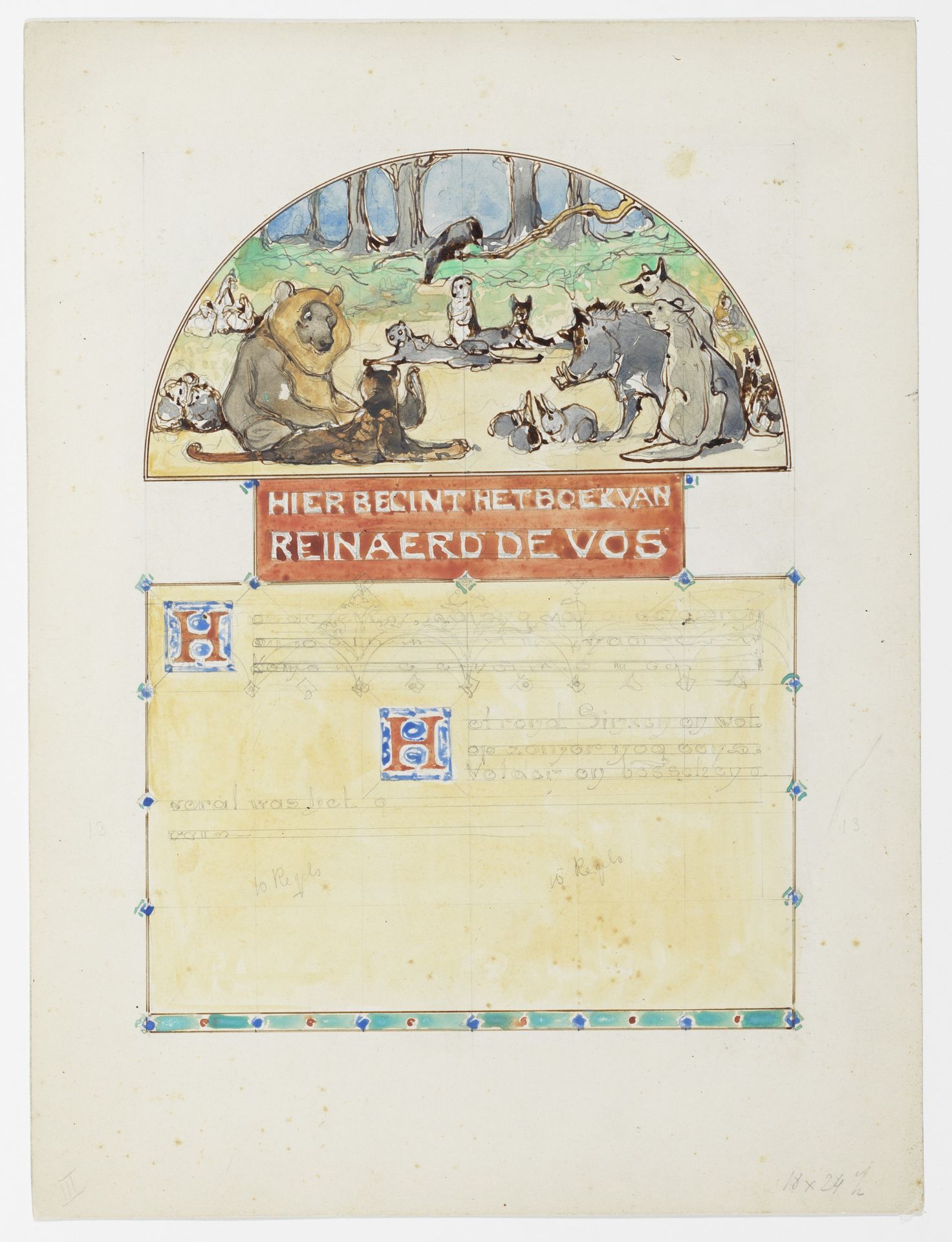 Bijeenkomst der dieren in het bos by Bernard Willem Wierink