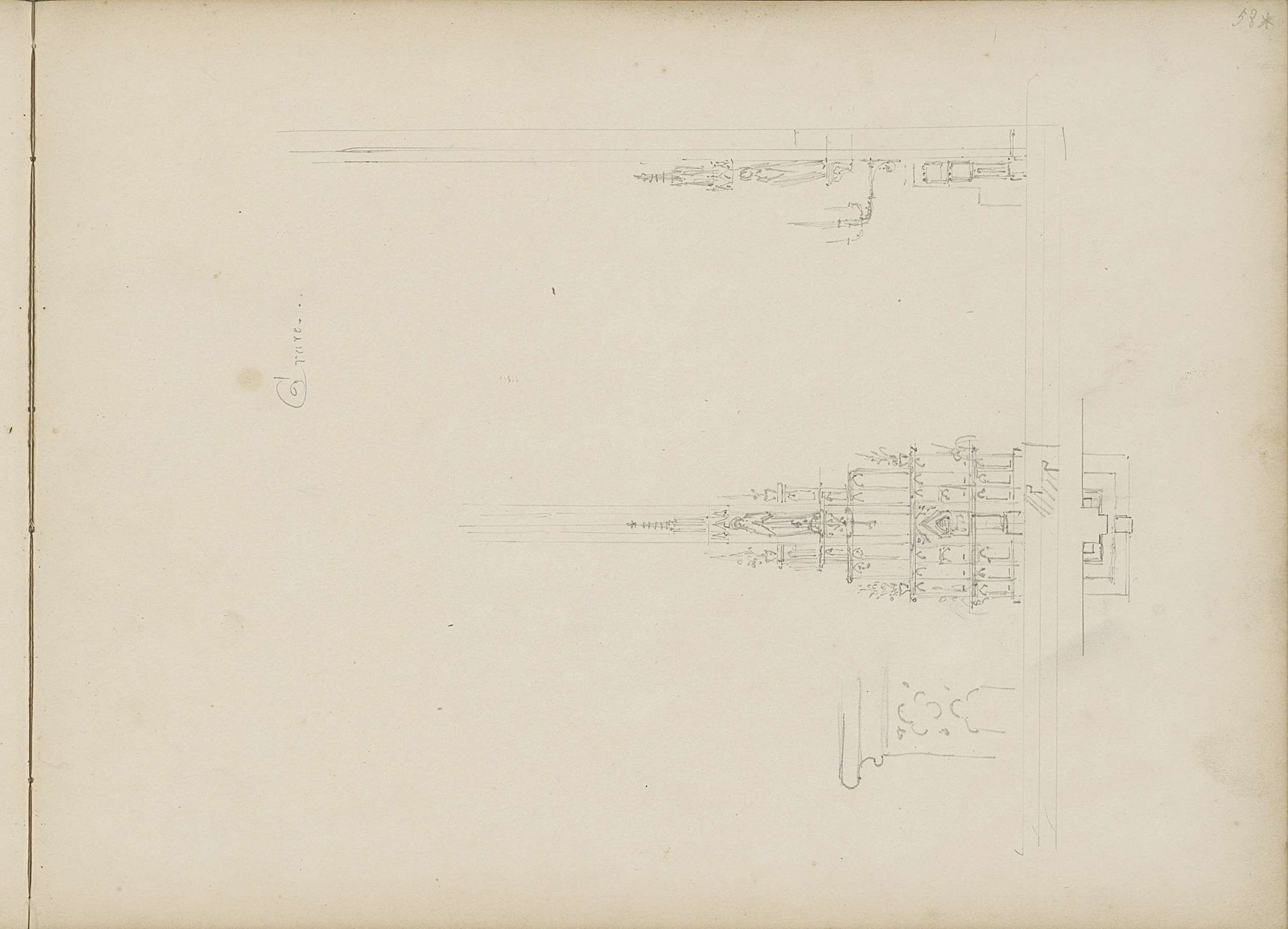 Voor- en zijaanzicht van een altaar, Grave by Pierre Joseph Hubert Cuypers