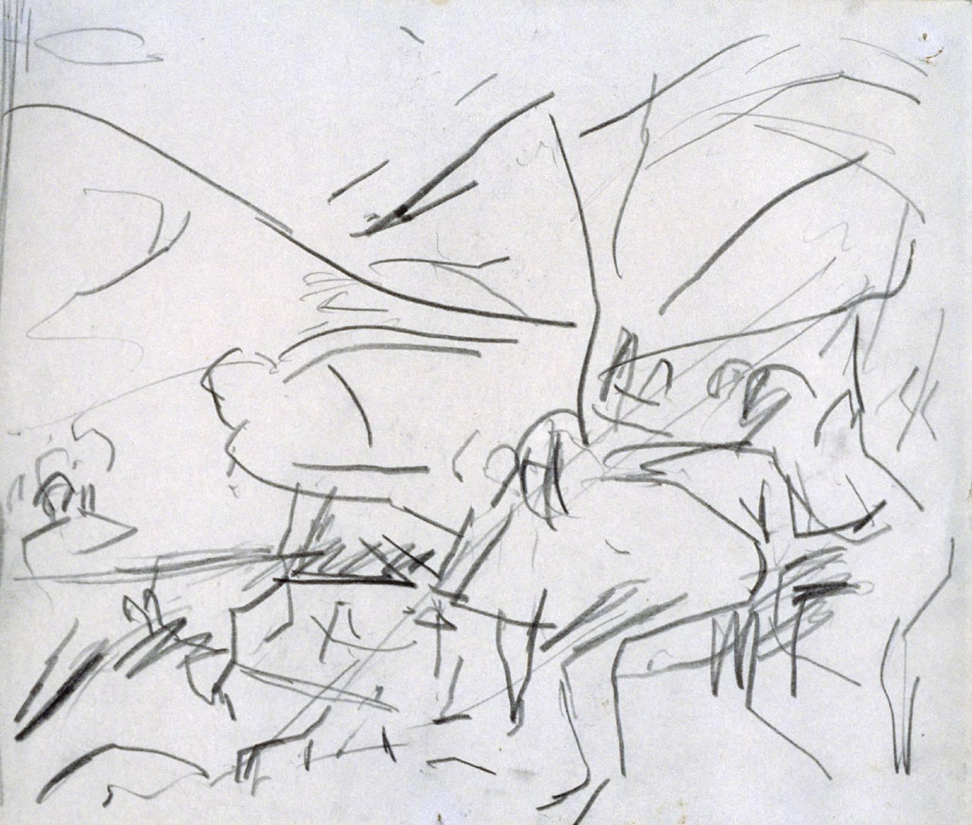 Sketch from Titian’s ‘Bacchus and Ariadne’ by Frank Auerbach