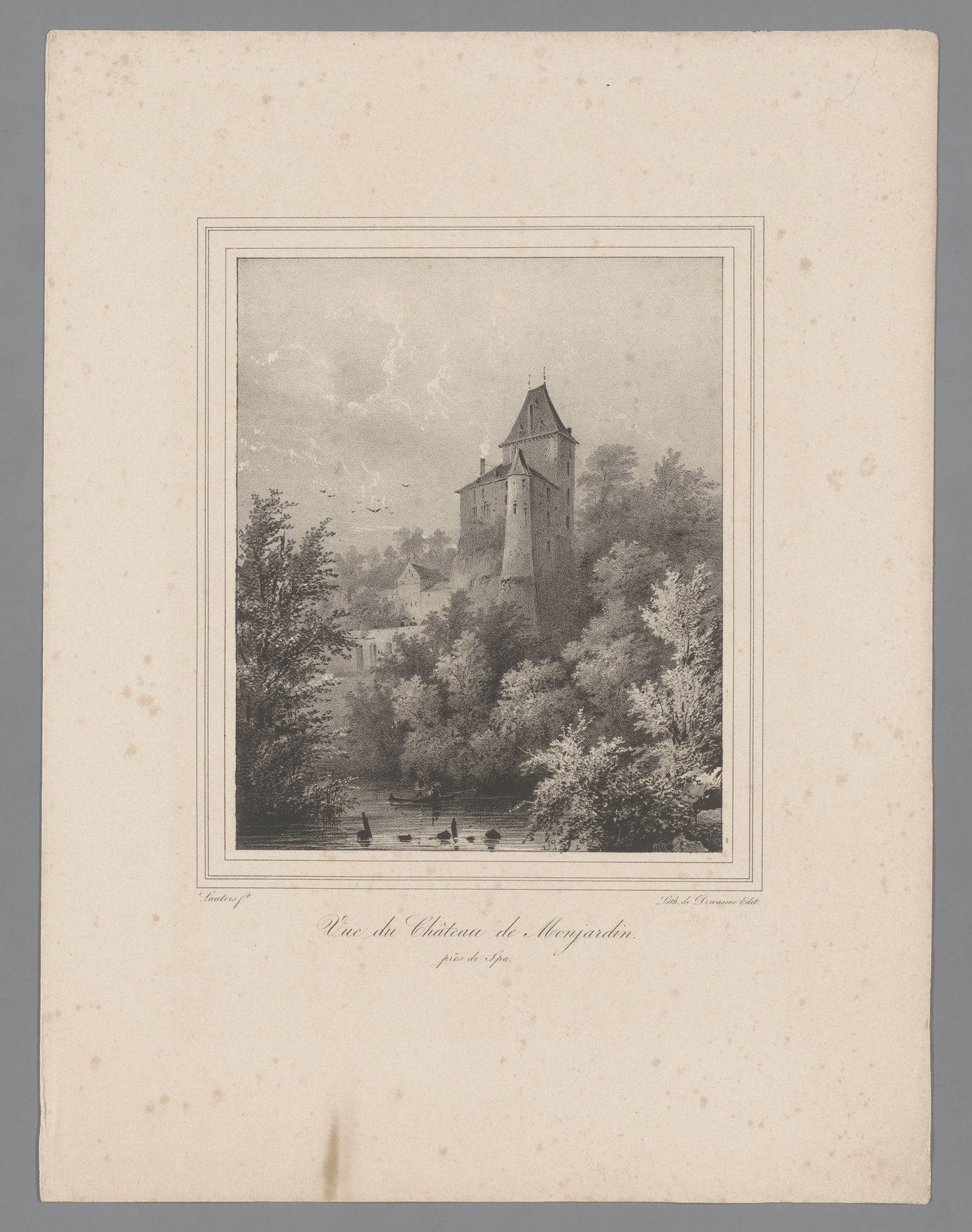 Gezicht op het kasteel van Montjardin by Paulus Lauters
