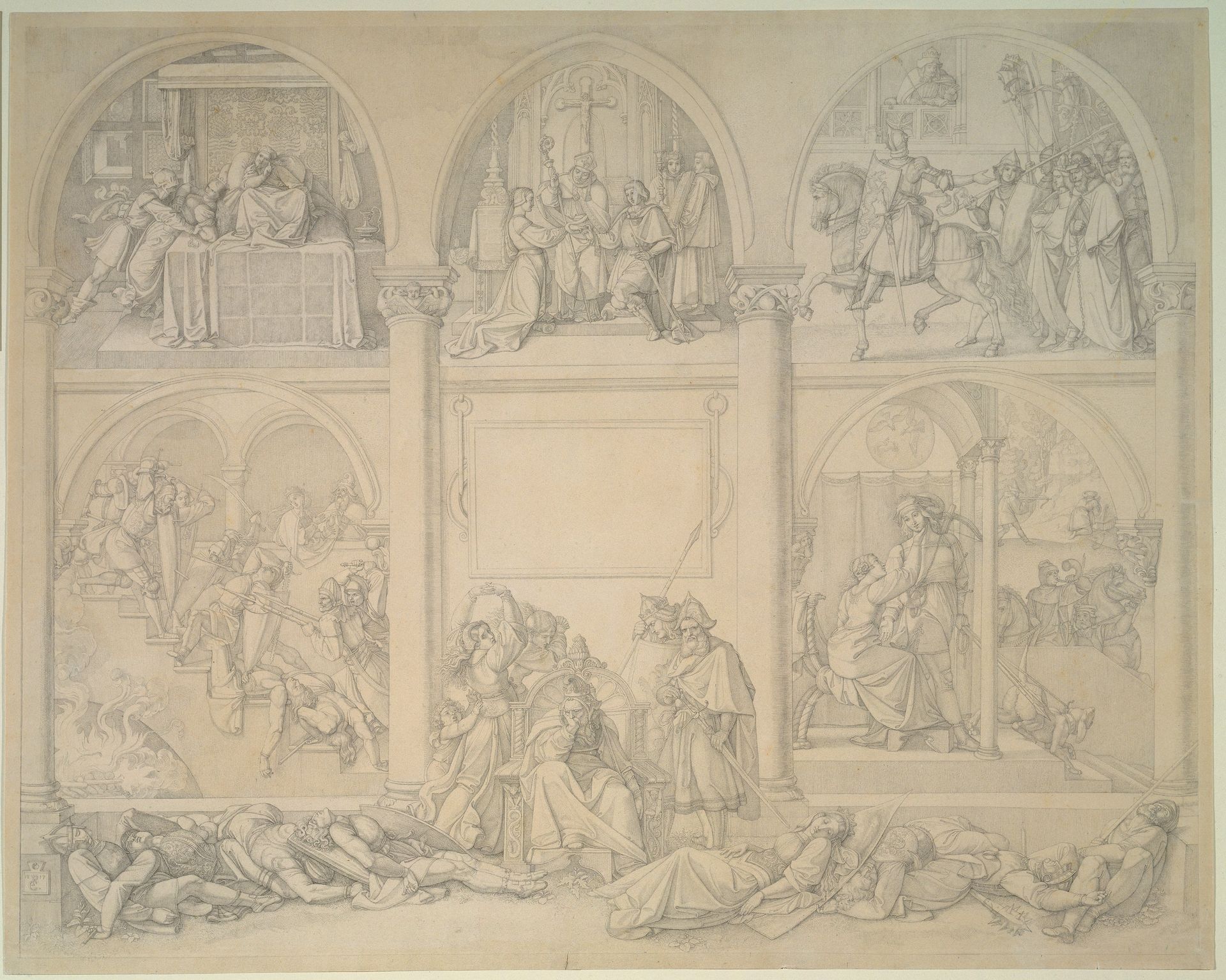 Titelblatt zu den Nibelungen by Peter Cornelius