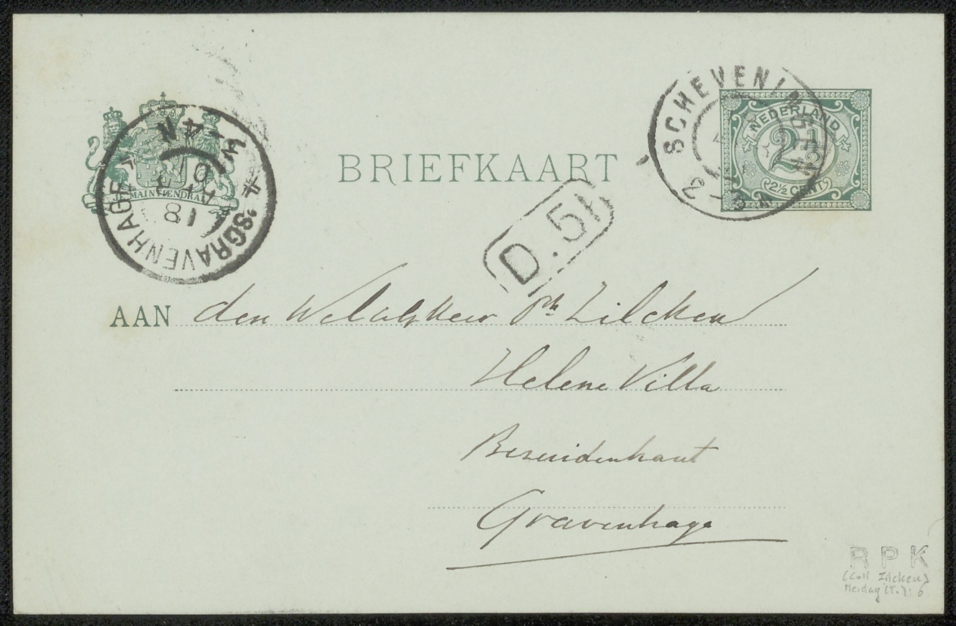 Briefkaart aan Philip Zilcken by Taco Mesdag