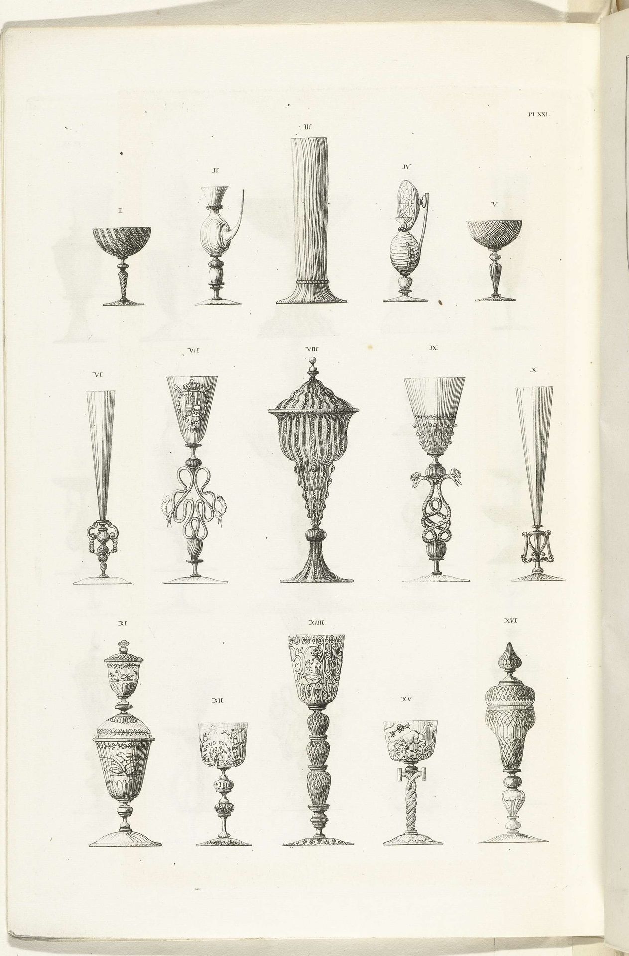 Drinkglazen, plaat XIX by Charles Onghena