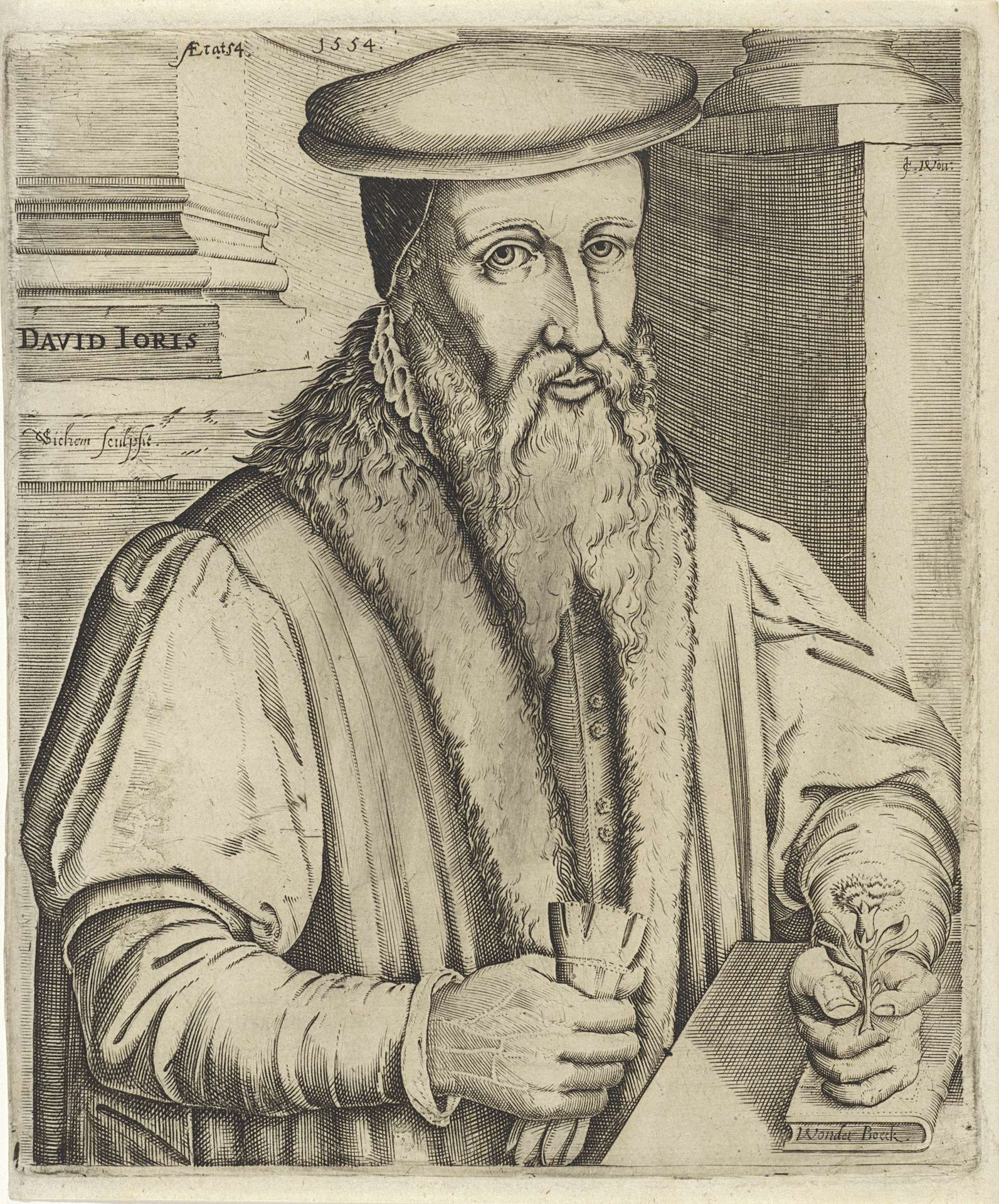 Portret van David Jorisz. by Christoffel van Sichem I