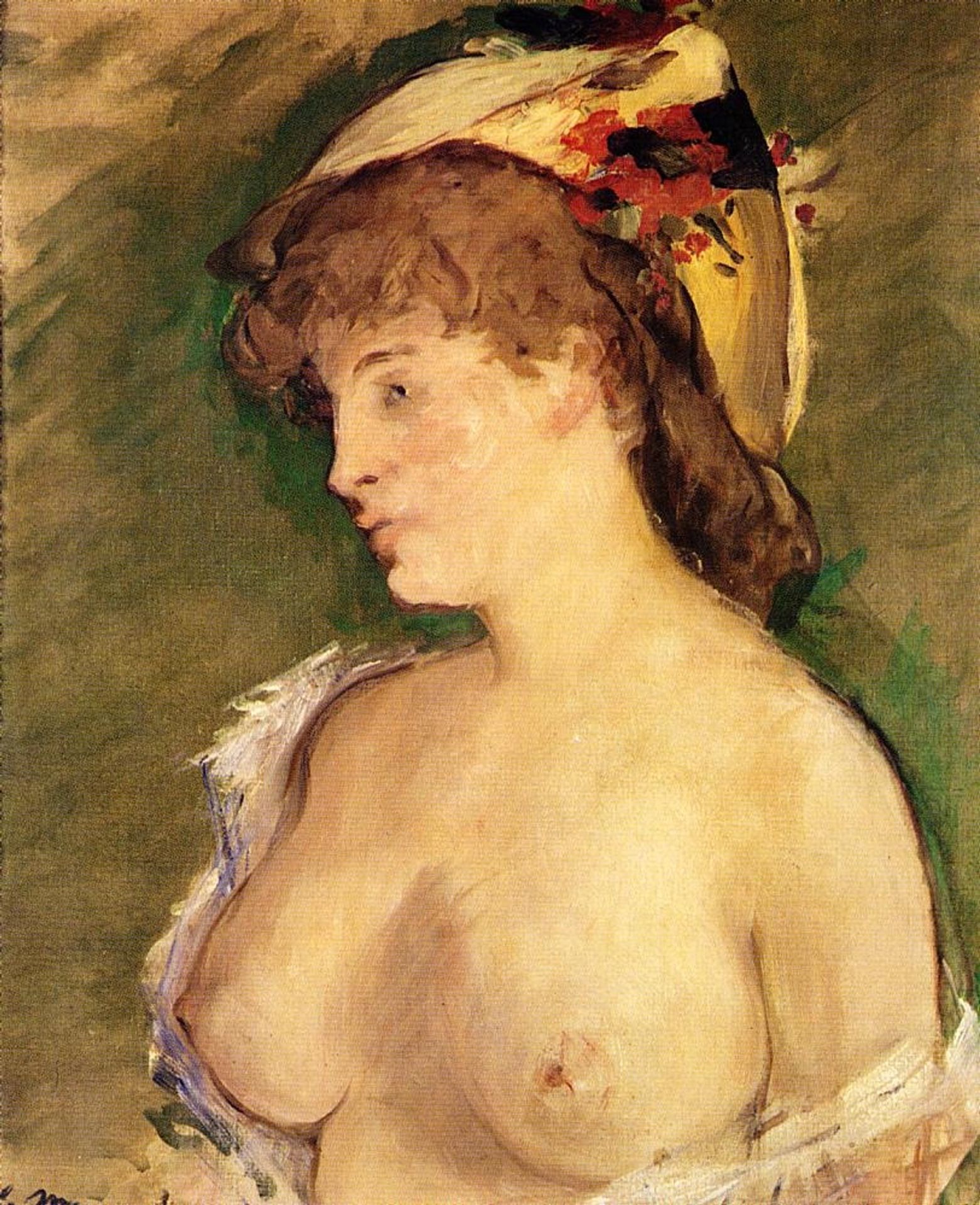 The Blonde with Bare Breasts by Edouard Manet