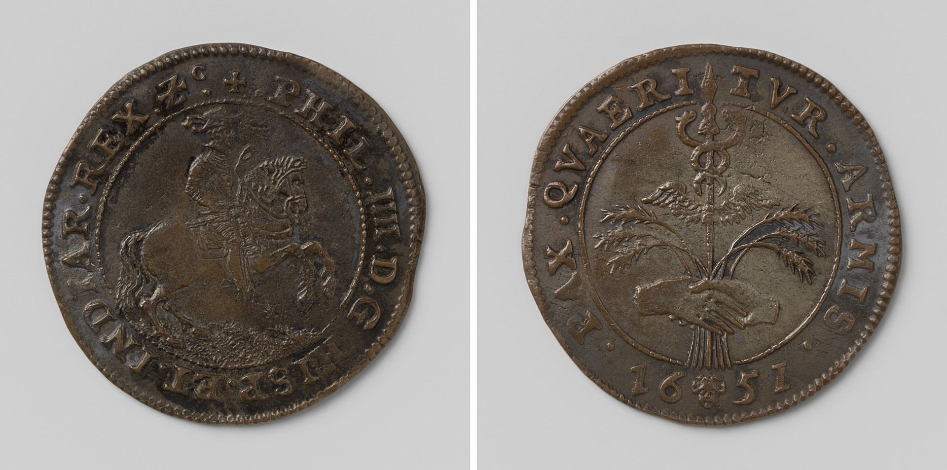 Verlangen naar vrede in de zuidelijke Nederlanden, rekenpenning ter ere van Filips IV, koning van Spanje by Anonymous