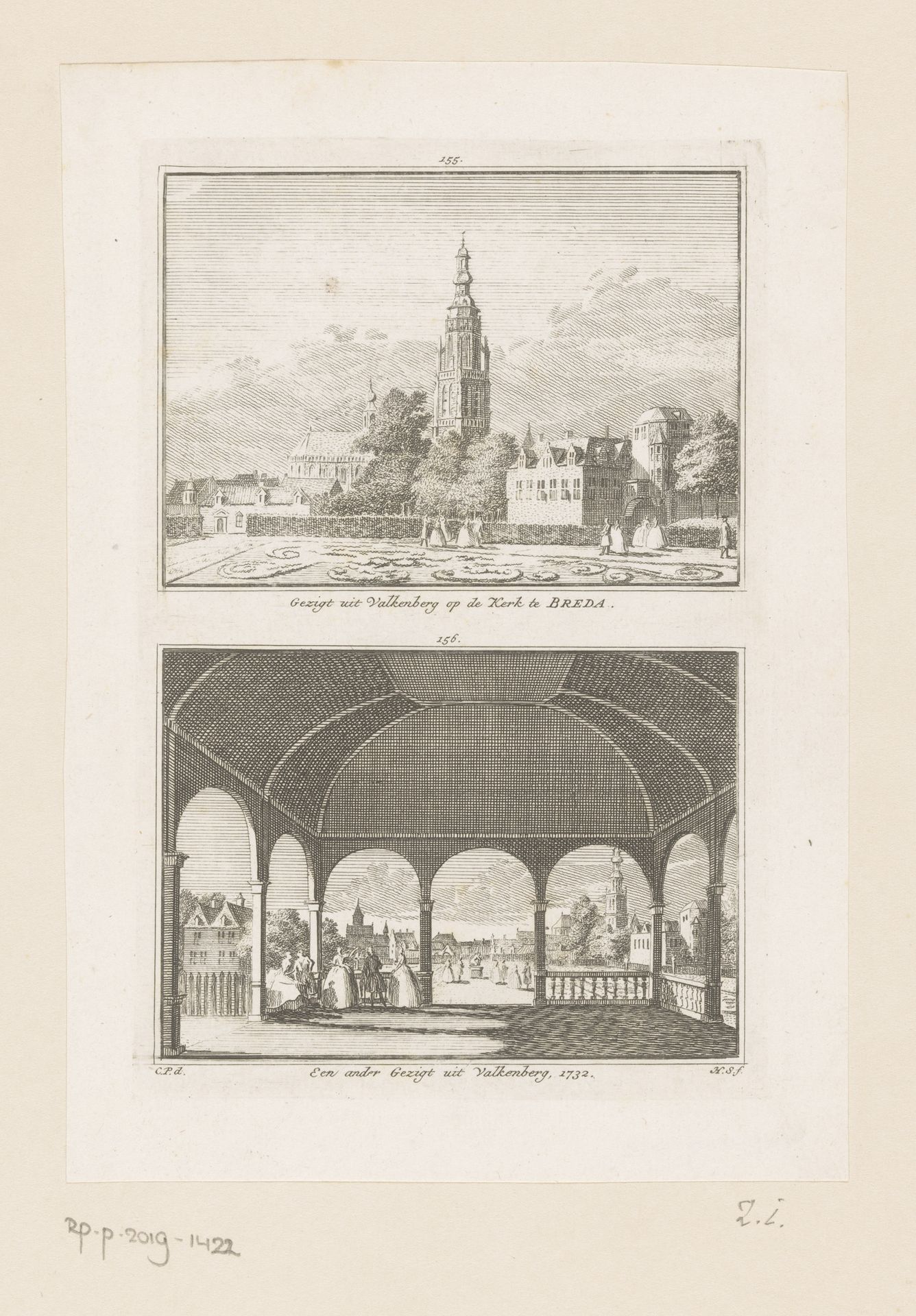 Gezichten op Breda vanaf Valkenberg by Hendrik Spilman