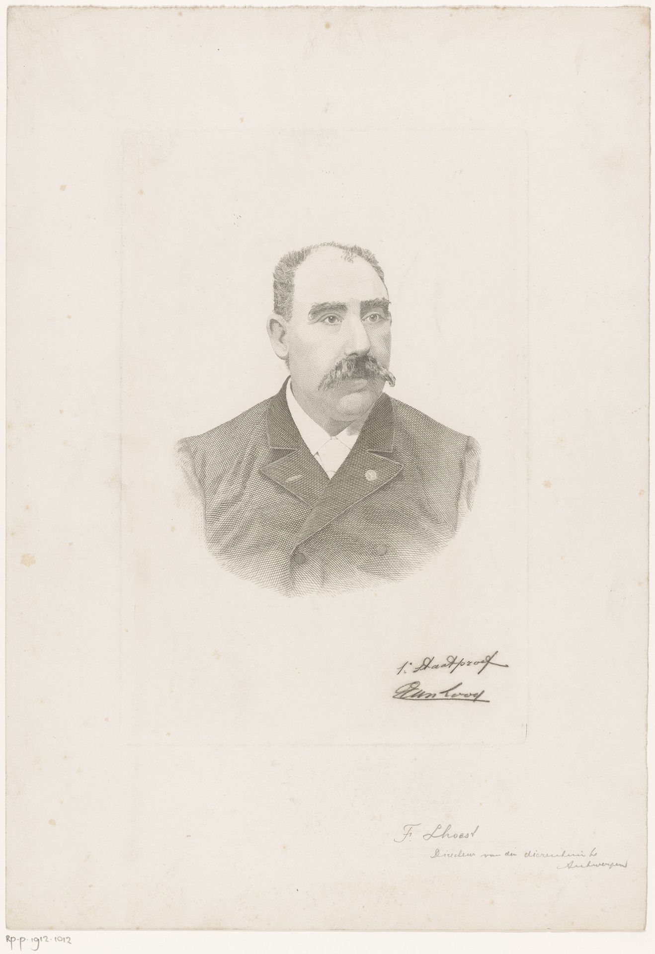 Portret van François L'Hoëst by Joseph Edouard Van Looy
