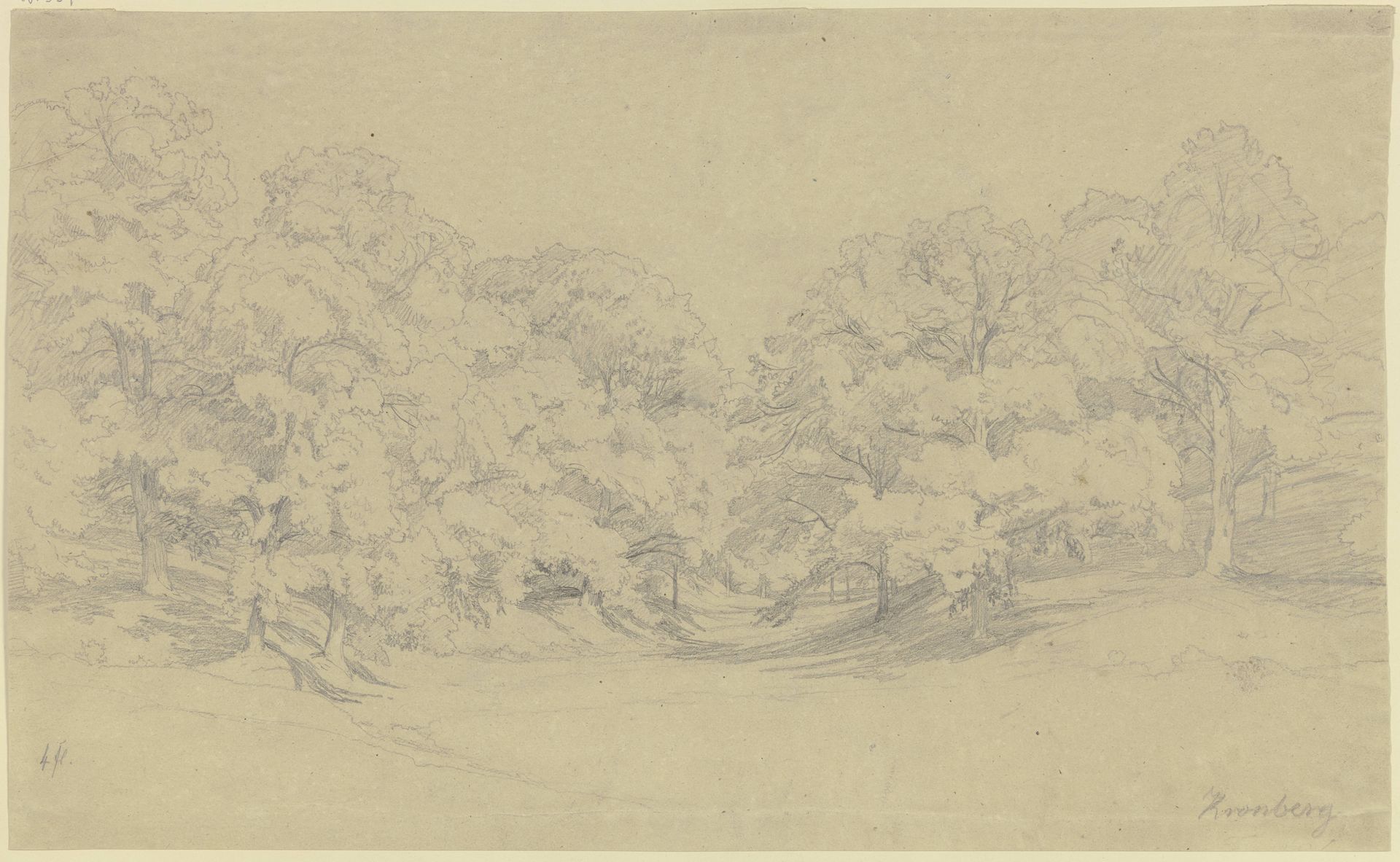Chestnut forest near Kronberg by Johann Wilhelm Schirmer