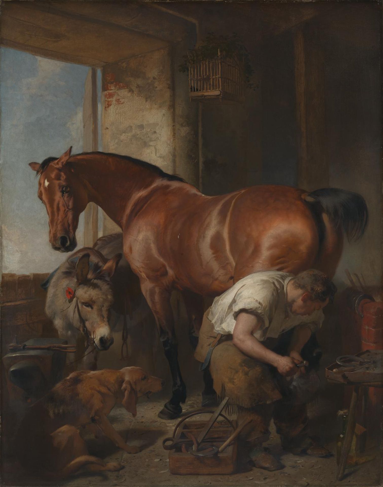 Shoeing by  Sir Edwin Henry Landseer