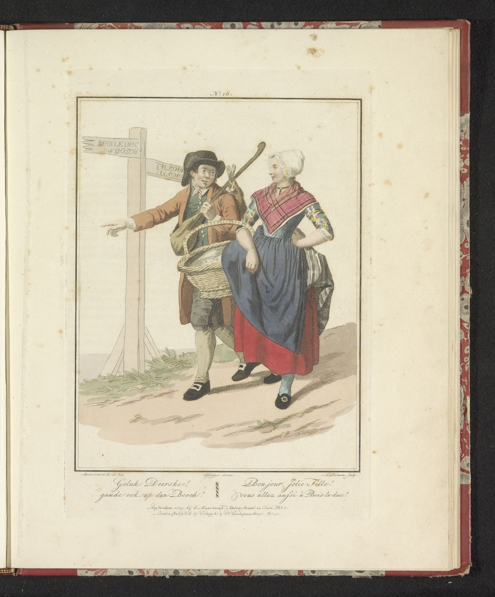 Boer en boerin uit Noord-Brabant by Ludwig Gottlieb Portman