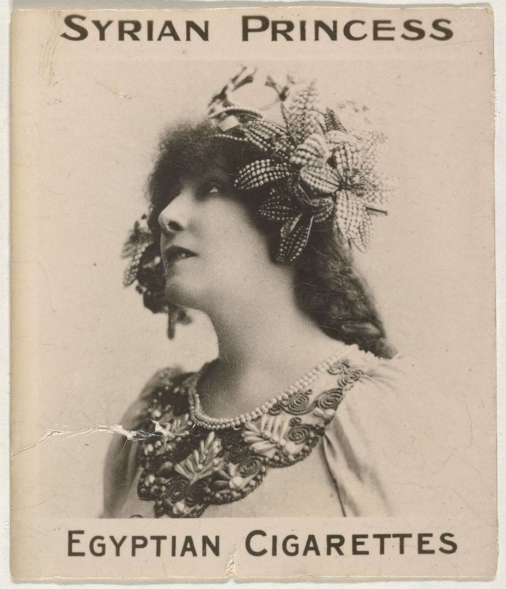 Anonymous actress, from the Actresses series (T123, Type 2), issued by Neil McCoull Co. to promote Syrian Princess Egyptian Cigarettes by Neil McCoull Co.