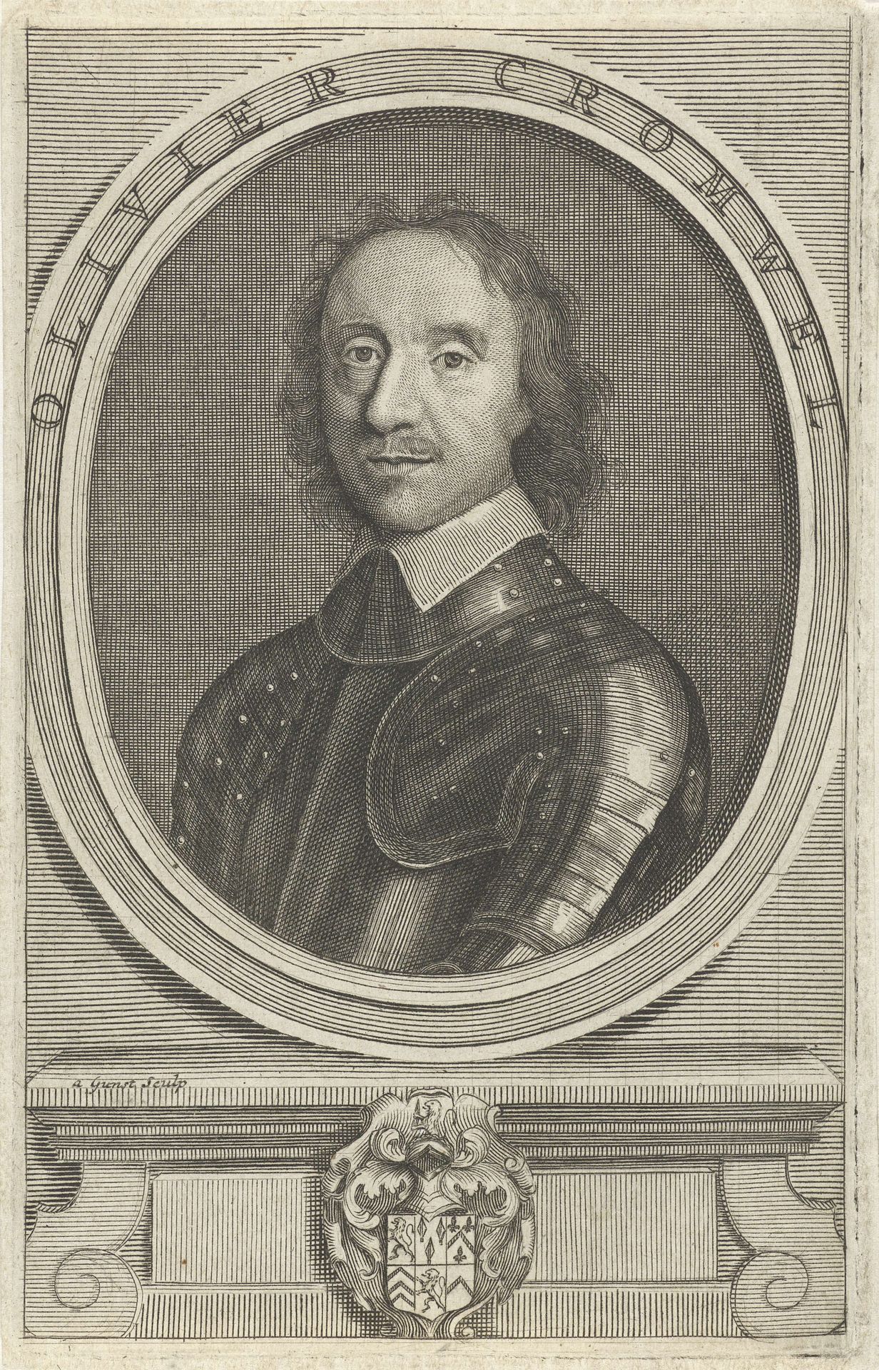 Portret van Oliver Cromwell by Pieter van Gunst