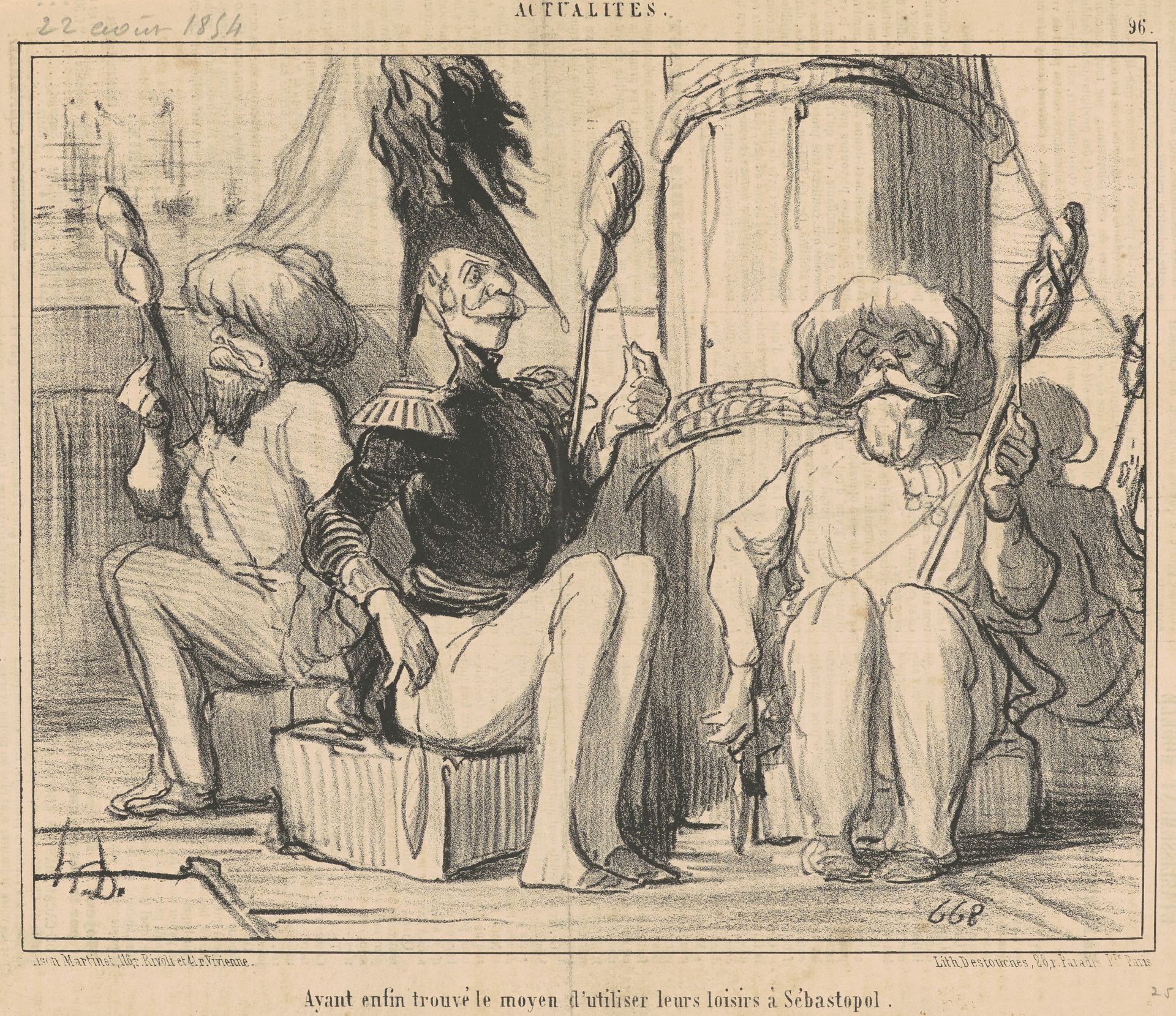Ayant enfin trouvé le moyen d'utiliser leurs loisirs! by Honoré Daumier