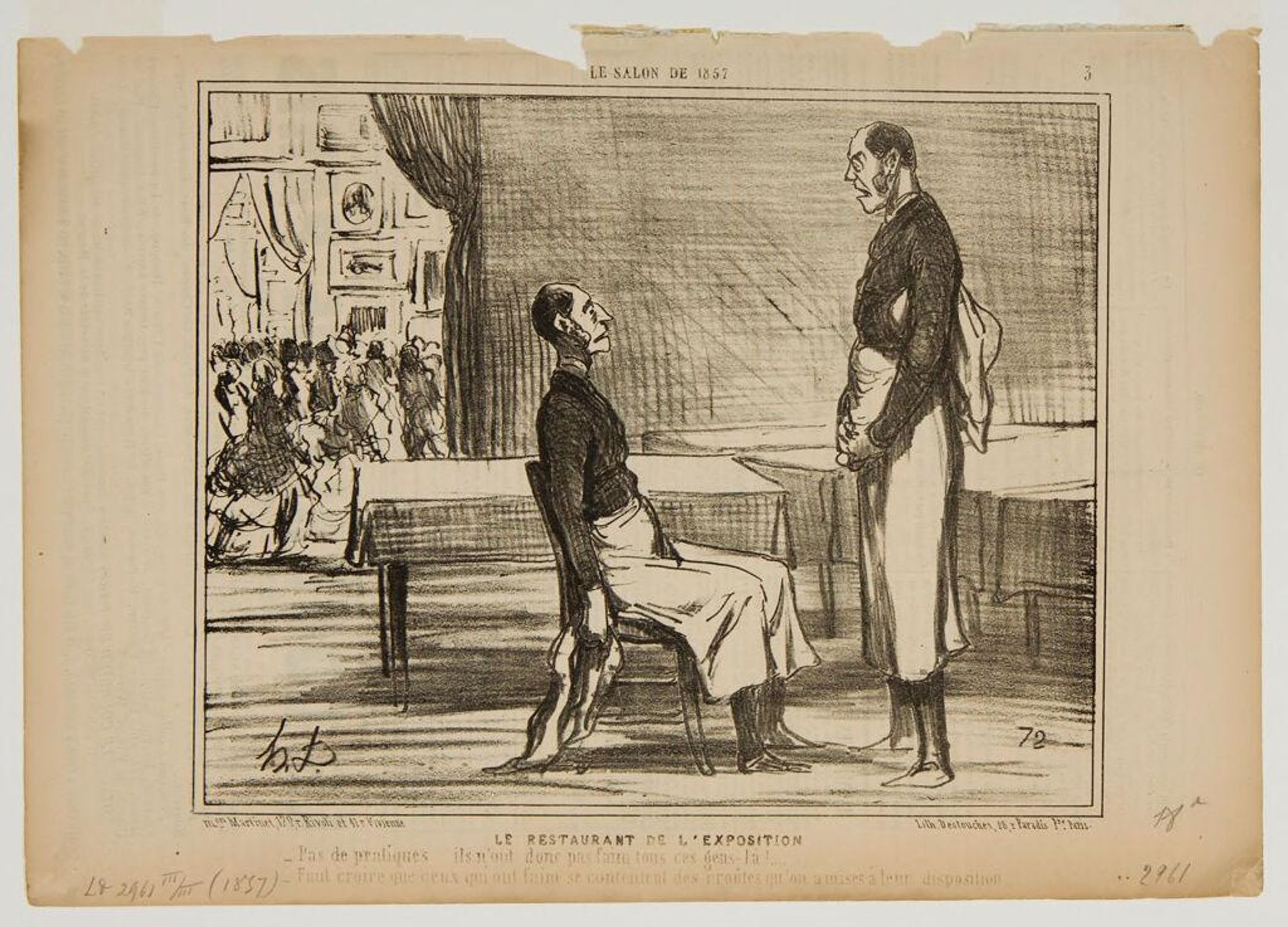 The Restaurant at the Exposition by Honoré Daumier