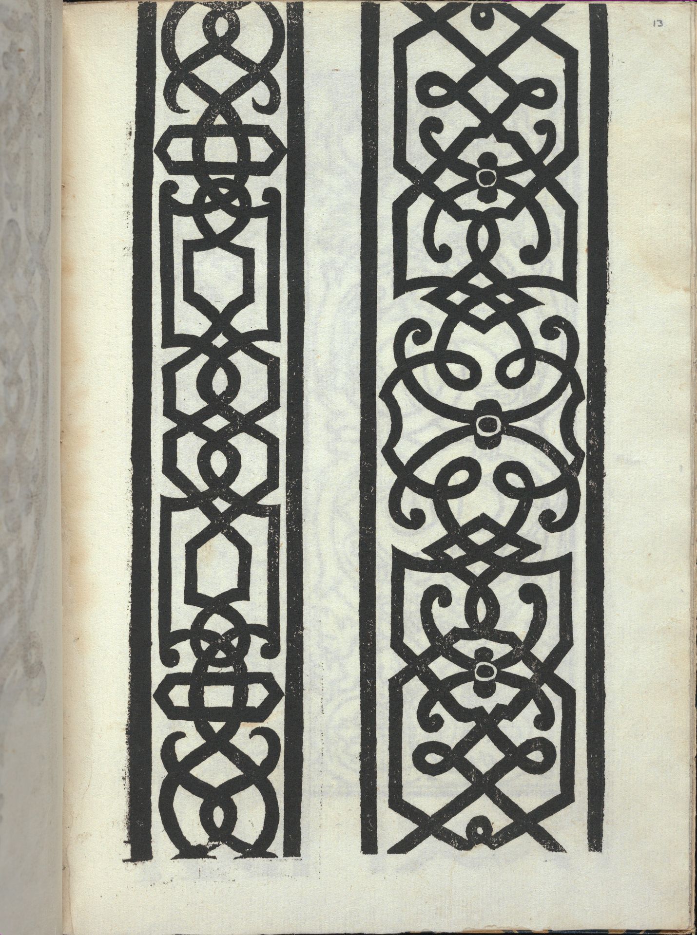 Libro quarto. De rechami per elquale se impara in diuersi modi lordine e il modo de recamare...Opera noua, page 13 (recto) by Alessandro Paganino