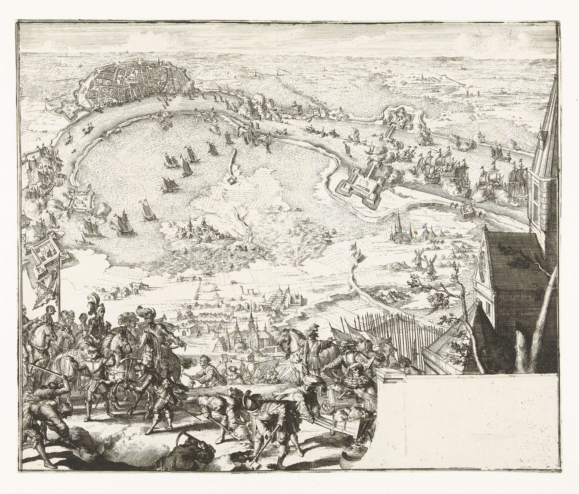 Aanvang van het beleg van Antwerpen, 1584 by Romeyn de Hooghe